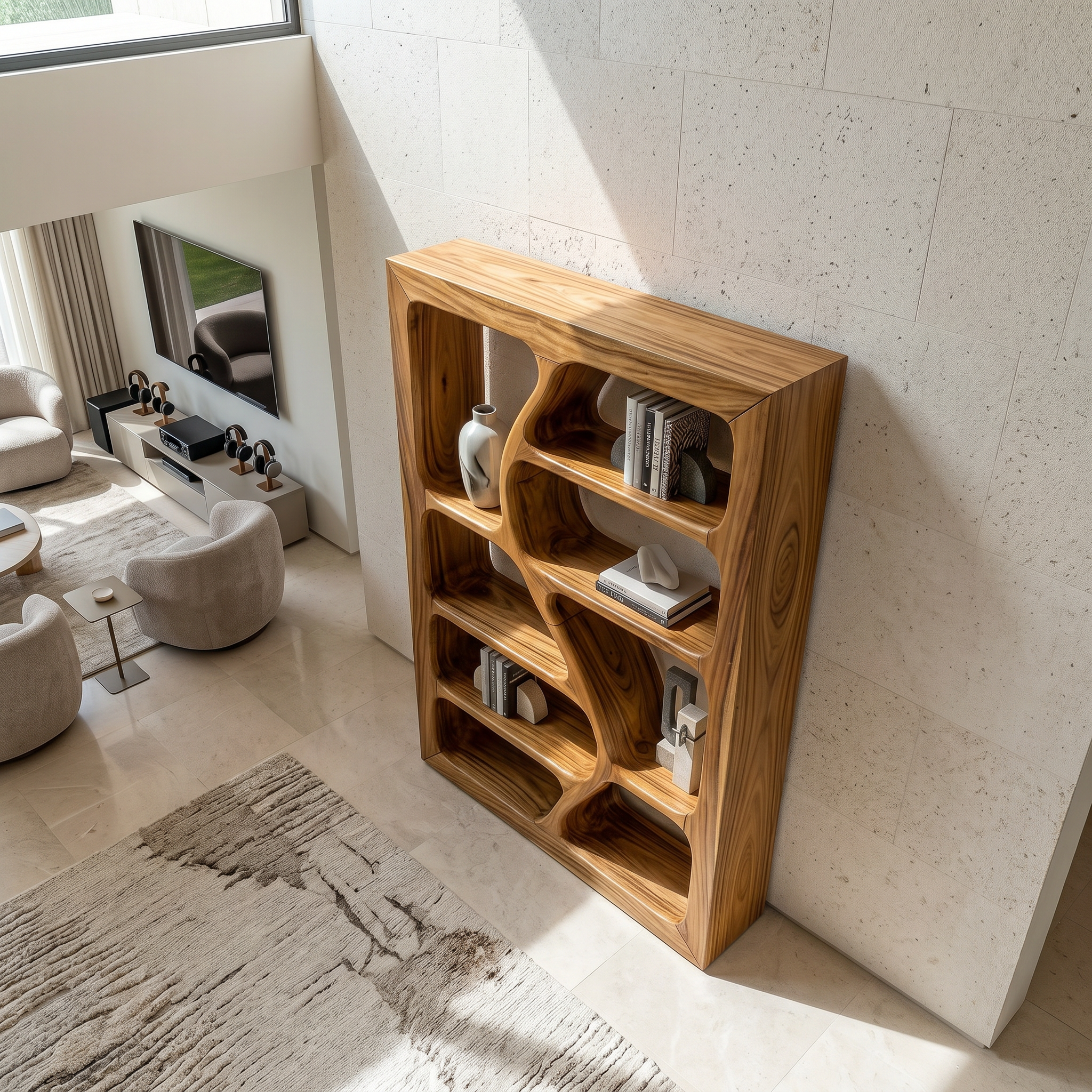 Organic Wooden Storage Shelf For Spa Interiors SILDTTRBS038