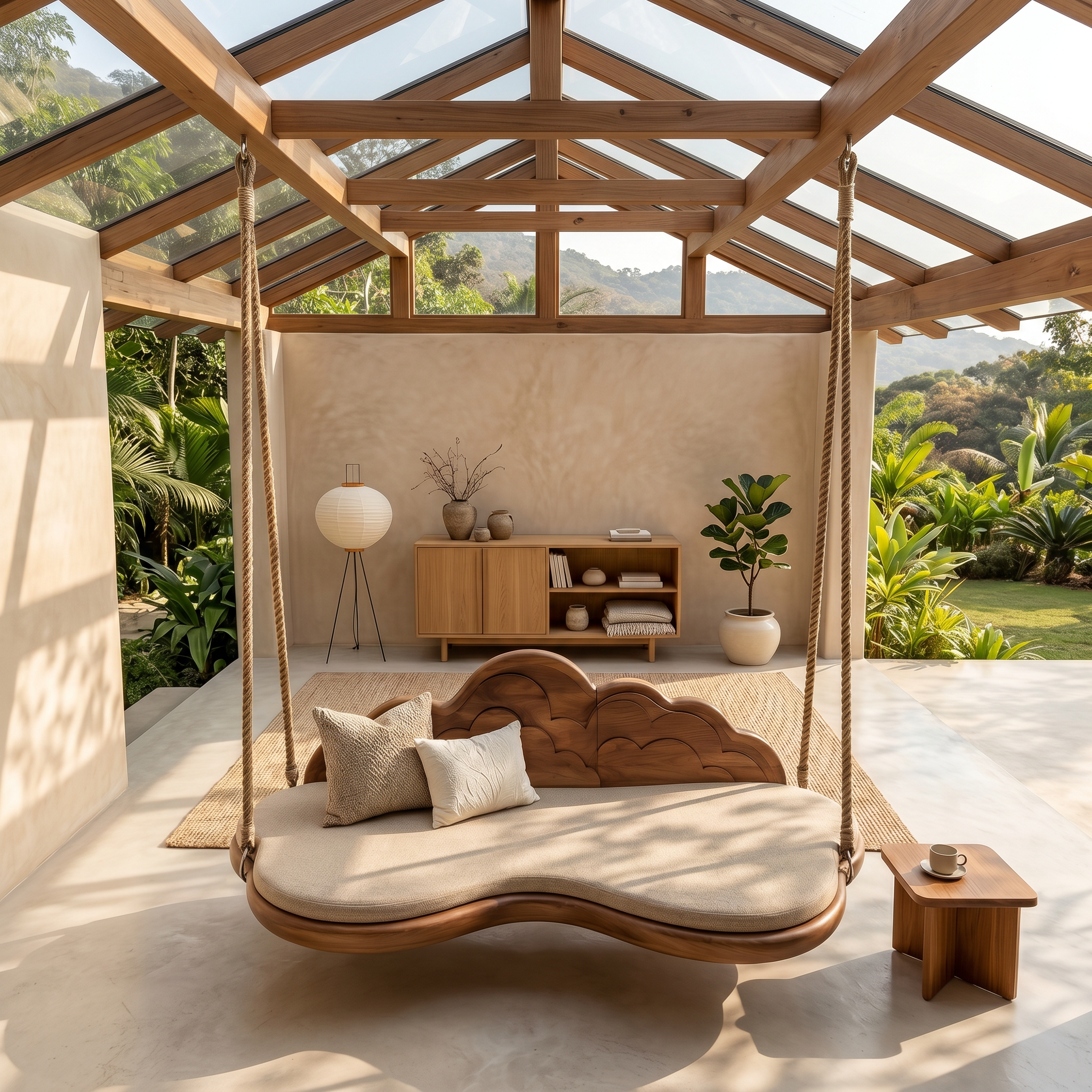 Minimalist Flowing Back Swing Bedroom Lounge Interior Space SILDTTNSWI004