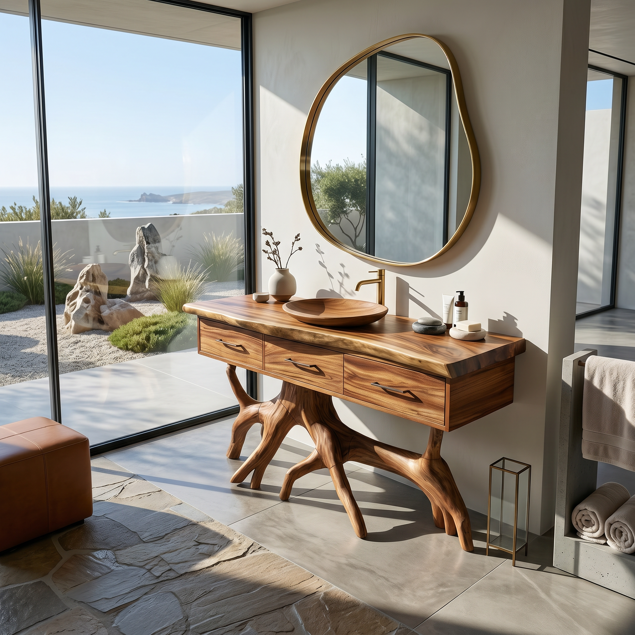 Coastal Wood Bathroom Cabinet For Beach House SILDTTRBRV172