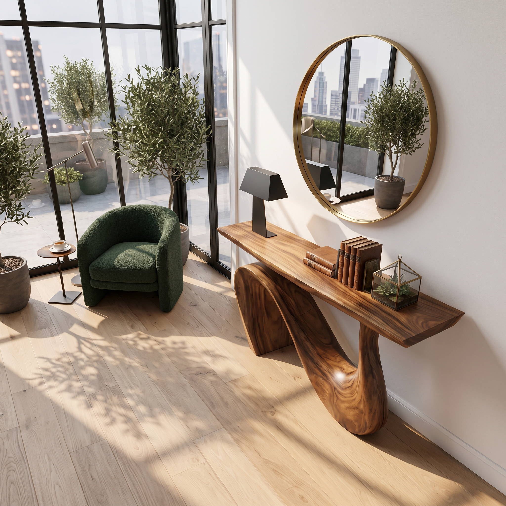 Modern Solid Wood Console Table For Living Room And Entryway Design SILDTTRCS047