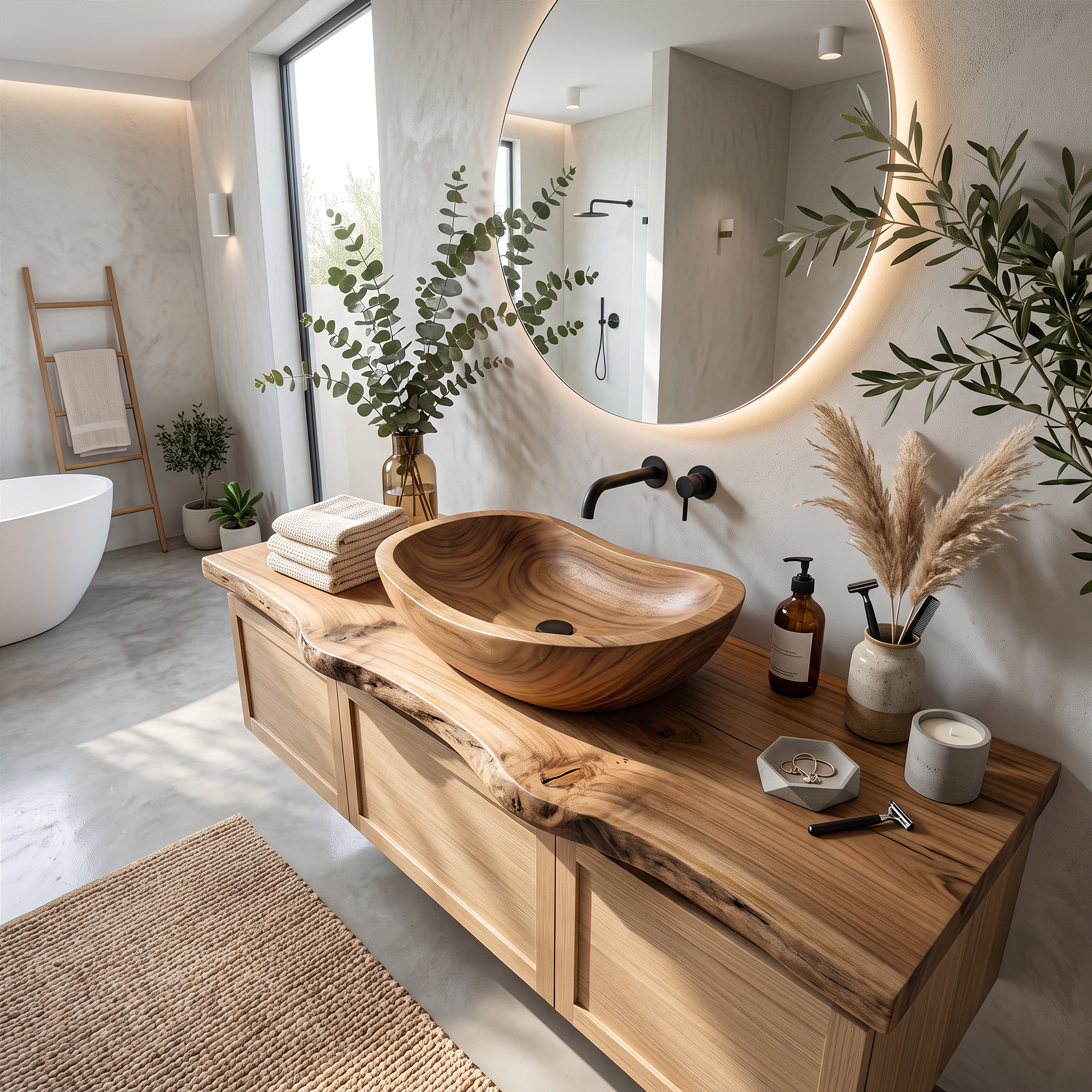 Mid Century Solid Wood Sink For Luxury Bathroom Upgrade SILDTTRVS001