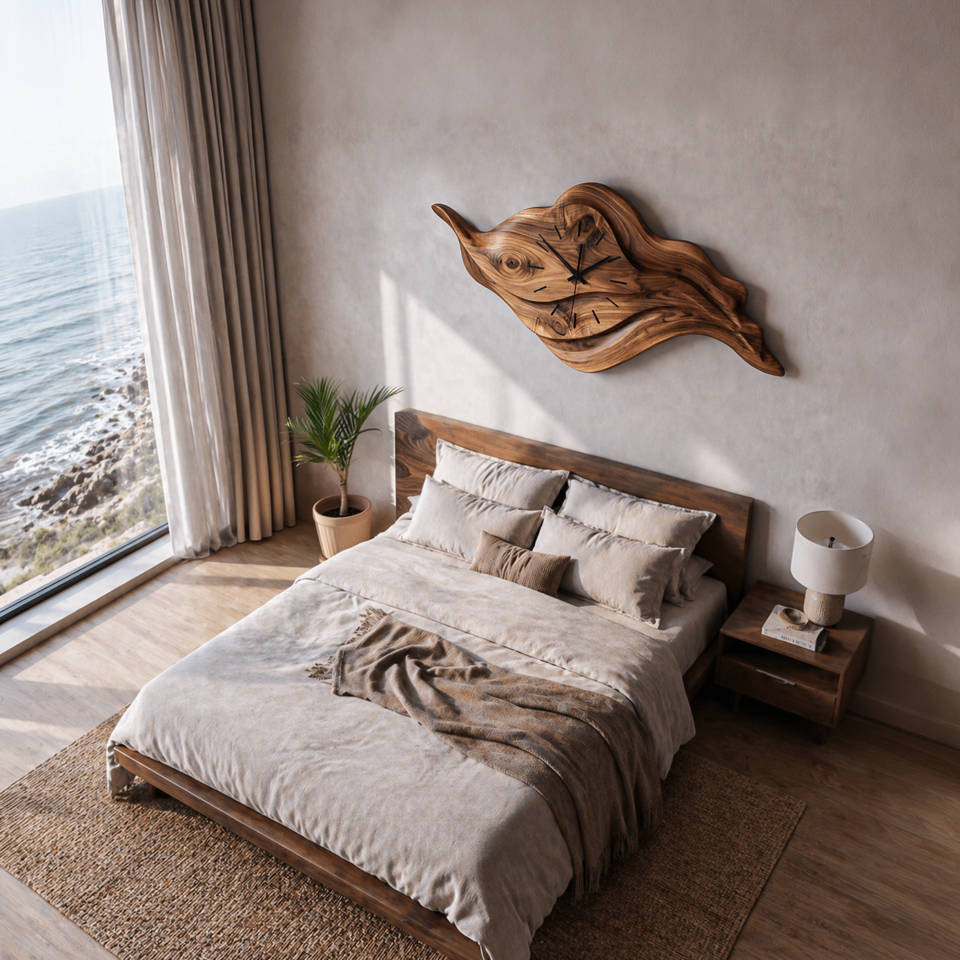 Artistic Sculptural Wooden Clock For Modern Home Office RTTHTTWAC027