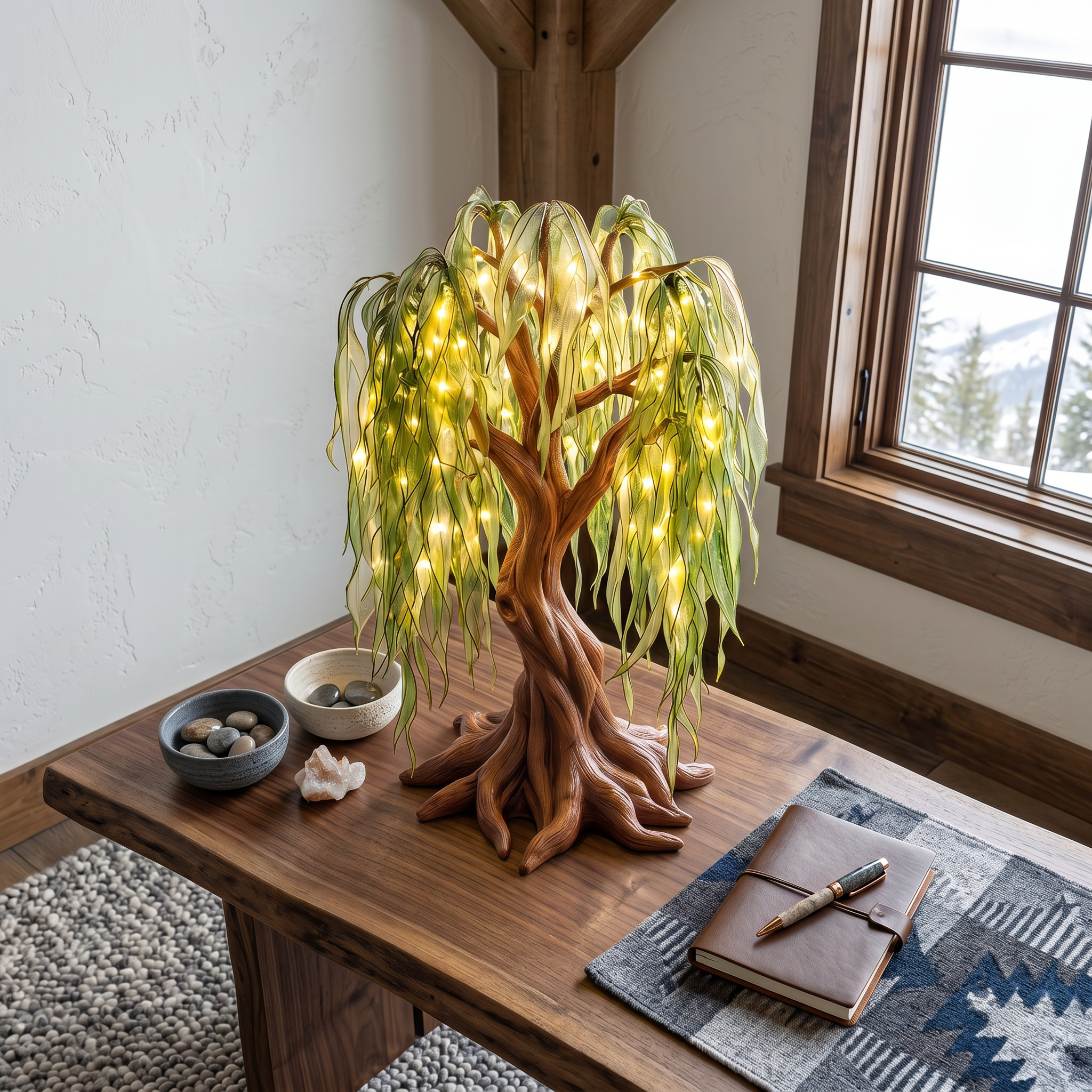 Farmhouse Tree Table Lamp For Living Room Decor SINLSATL013
