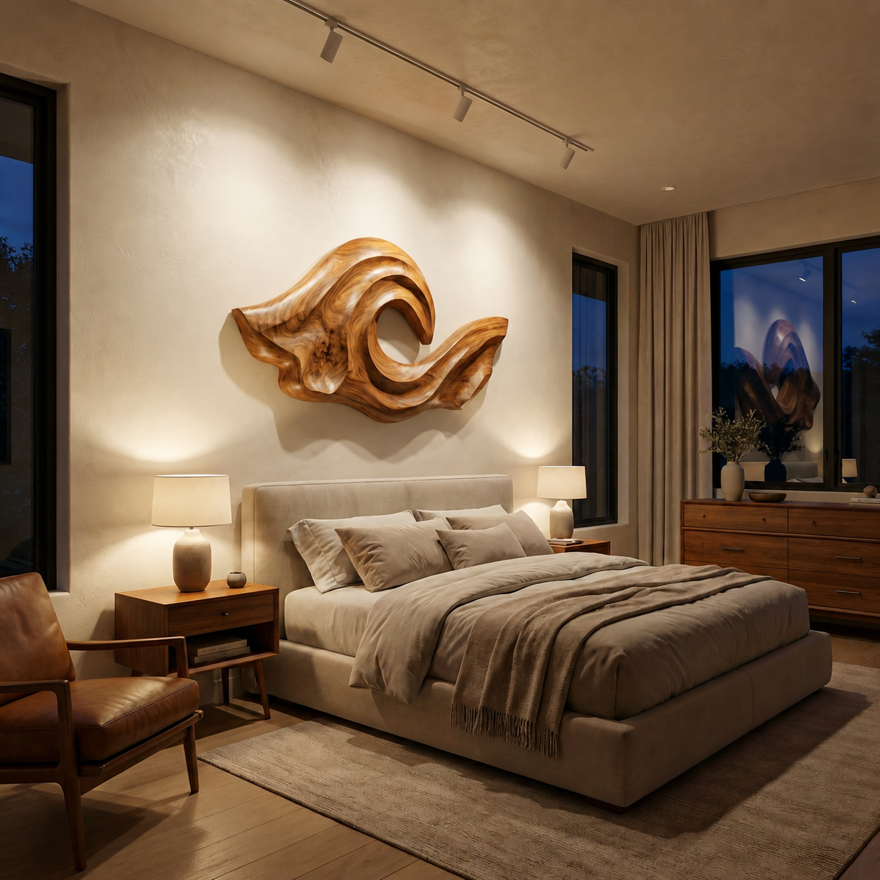Ocean Wave Inspired Wood Wall Art For Living Room Decor RTTHTTWA138