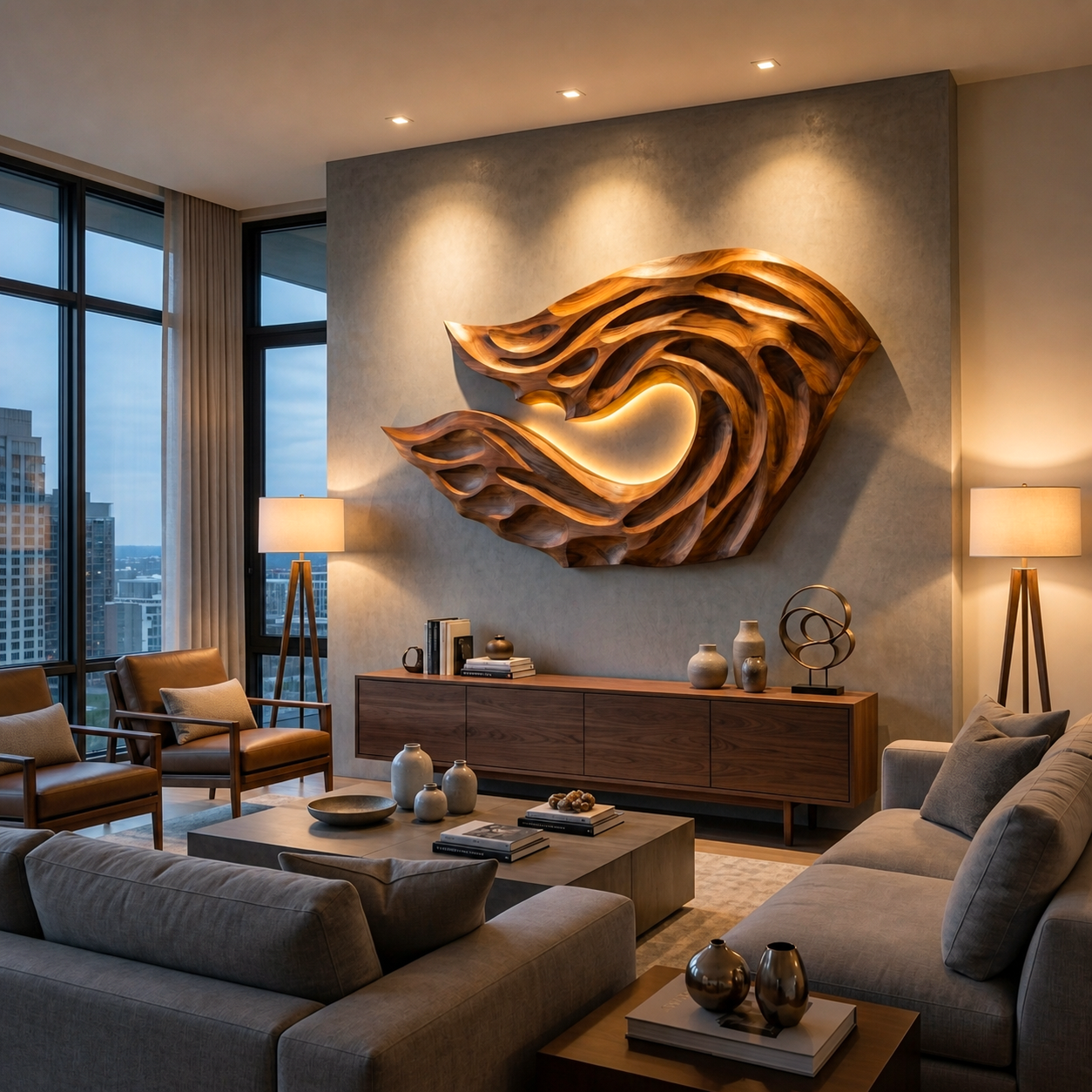 Organic Ocean Wave Wooden Wall Art For Contemporary Bedroom Wall RTTHTTWA142
