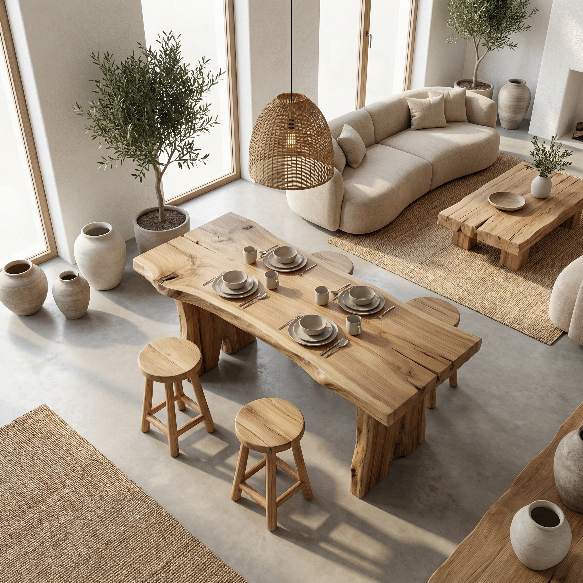 Japandi Minimal Dining Table For Dining Room And Kitchen SINLSADT160