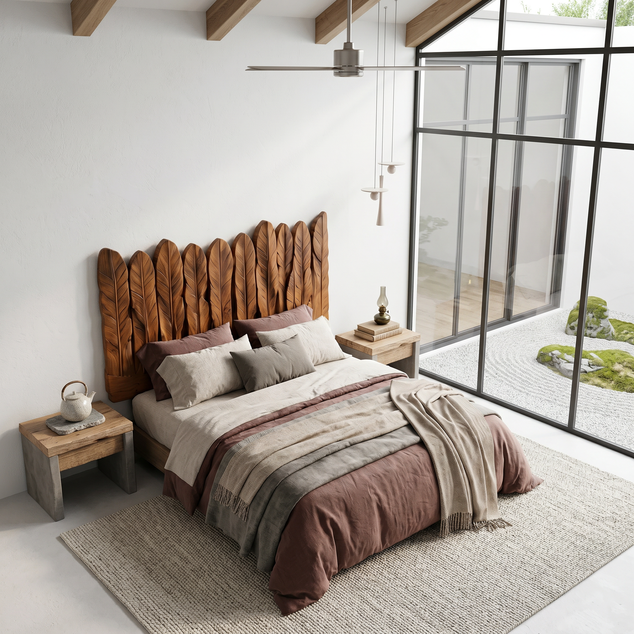Rustic Live Edge Headboard Wooden Bed Headboard For Bedroom SINLSAHB041