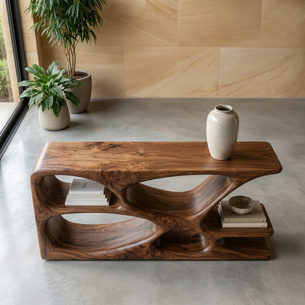 Minimalist Natural Wood Console Table For Living Space RTTHHNCS037