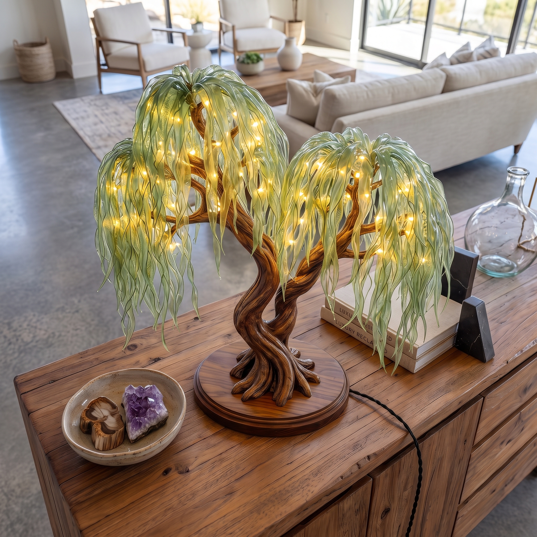 Rustic Willow Tree Lamp For Bedroom And Living Room SINLSATL016