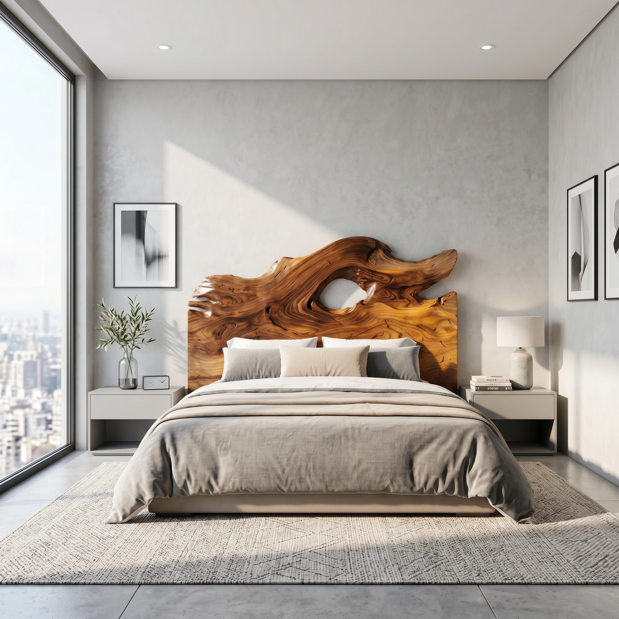 Organic Driftwood Headboard Wooden Bed Headboard For Bedroom SINLSAHB042