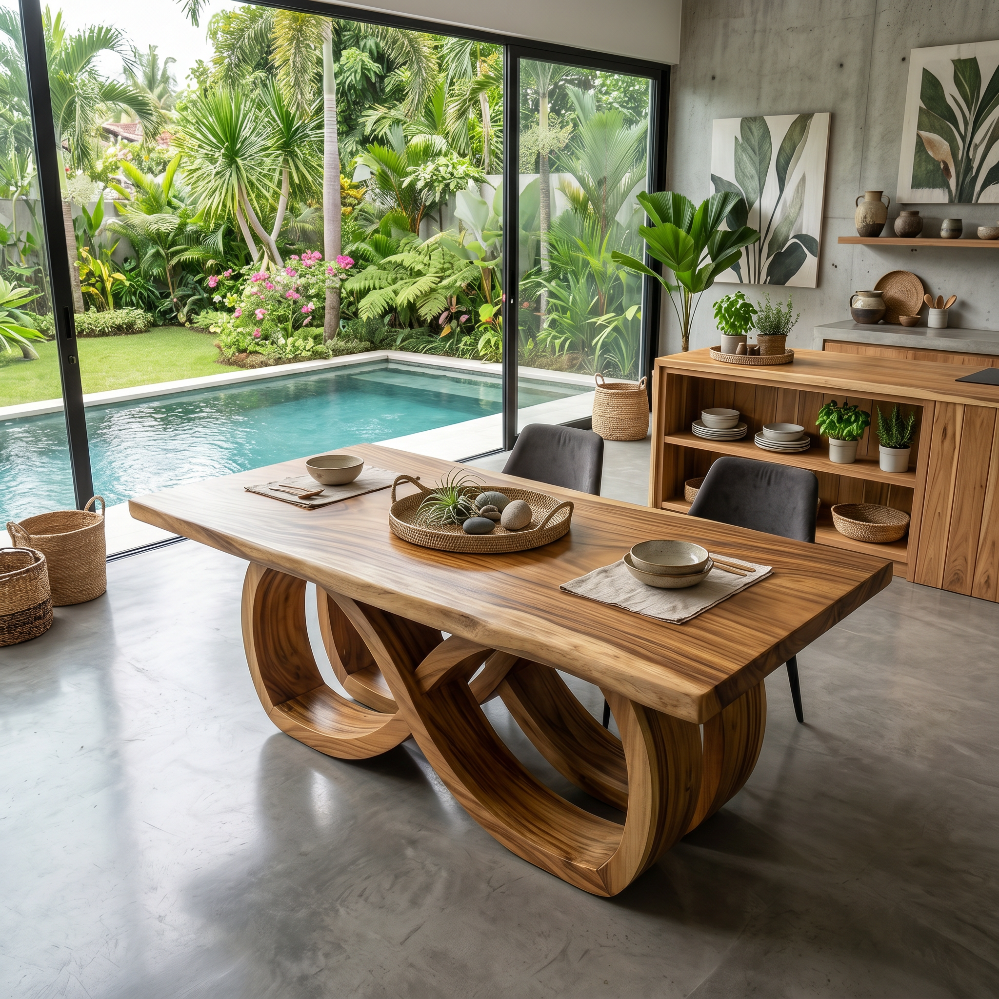 Resort Entertaining Table For Tropical Villa Patio SILDTTRDN059