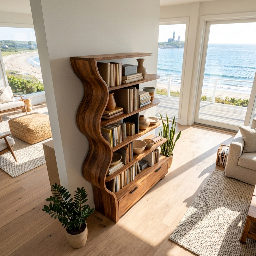 Contemporary Natural Wood Bookshelf For Interior Space RTTHTTBS121