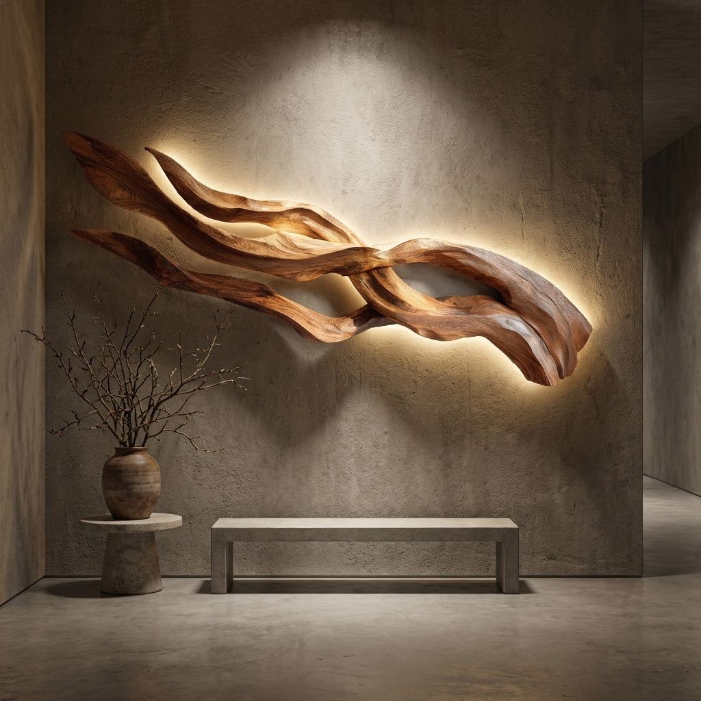 Contemporary Sculptural Wood Wall Art For Home Style RTTHHNWA182