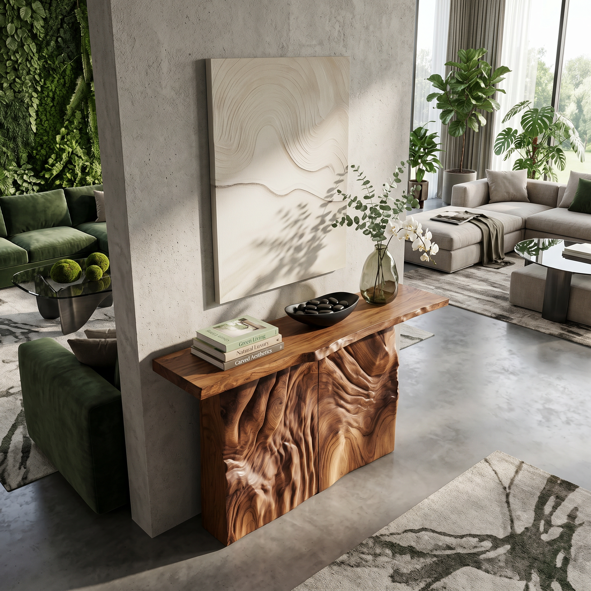 Modern Sculpted Base Display Table For Lounge Interior Space SILDTTNCS123