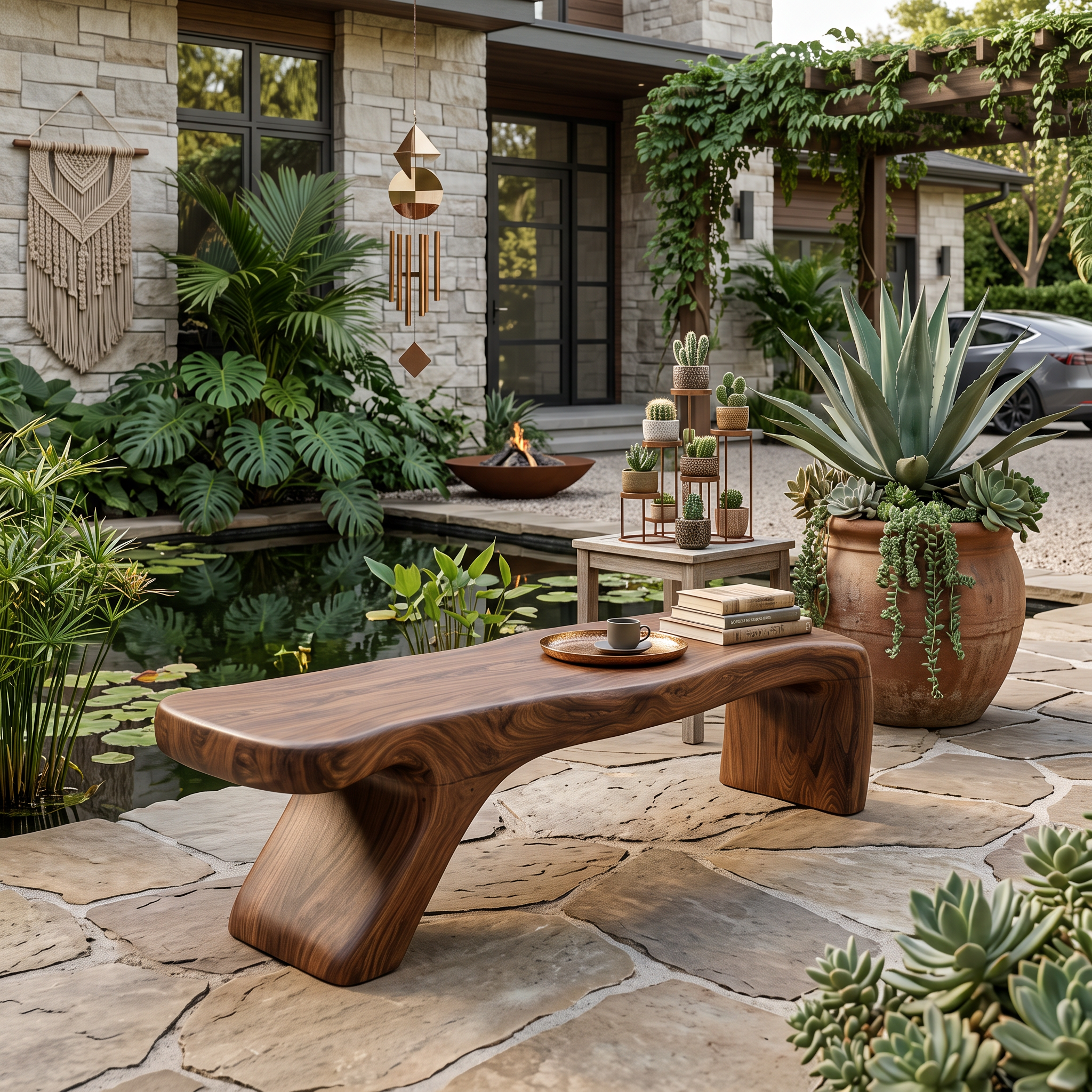 Architectural Bench With Sculpted Z Base For Entryway SITHTTCHR039