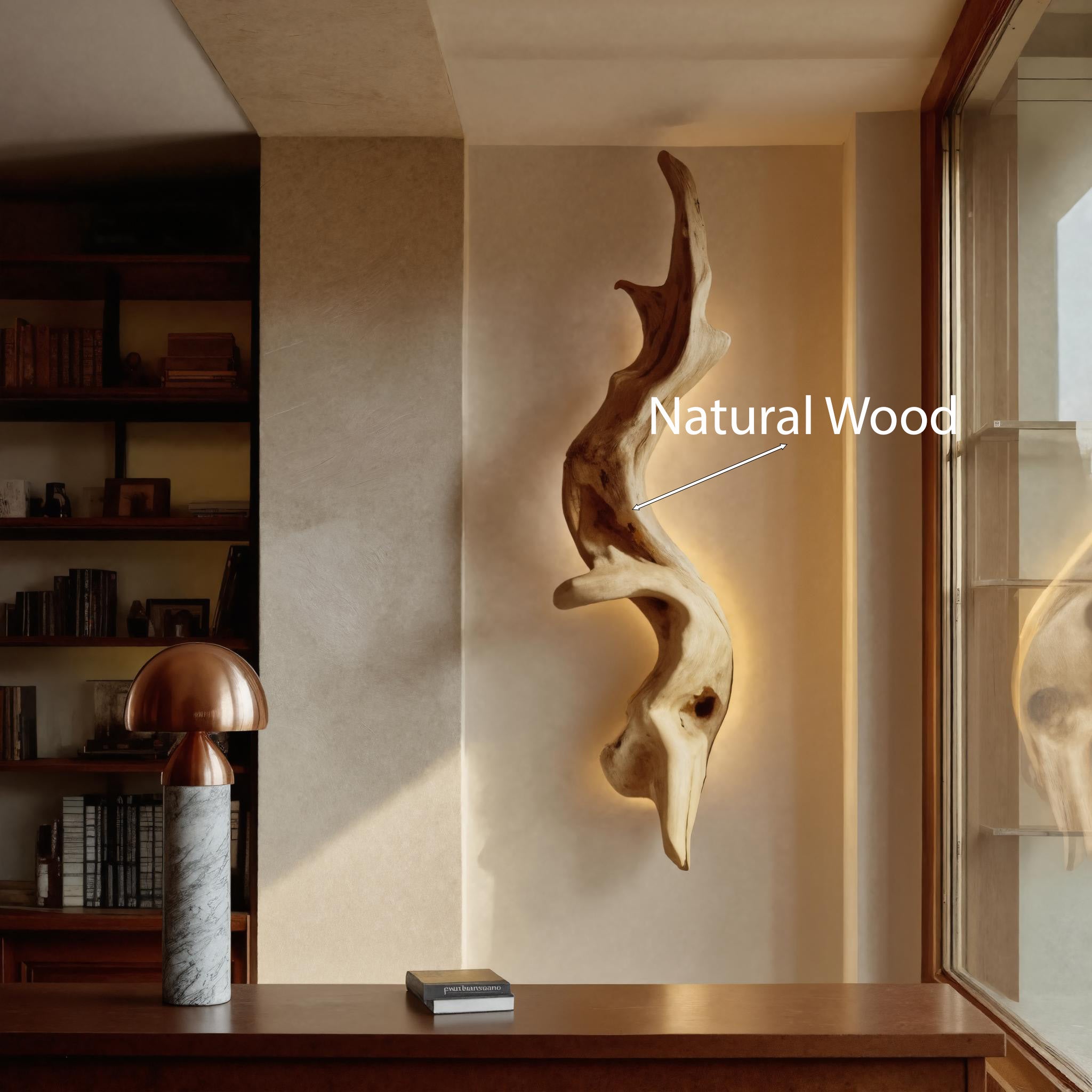 Rustic Organic Wall Lamp Sculpture For Living Room SITHHNLAM016