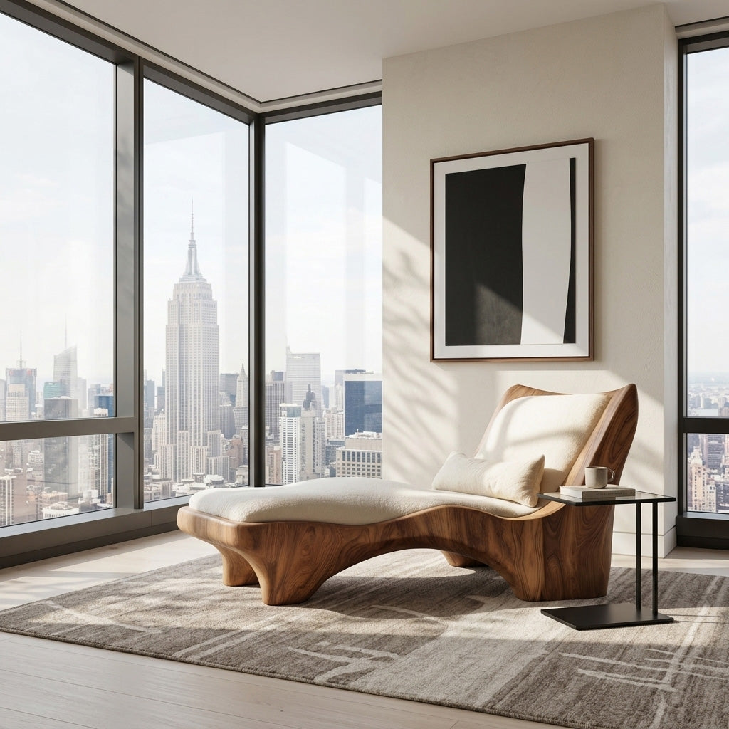 Modern Chaise Lounge With Curved Base For Living Room SITHHNSF008