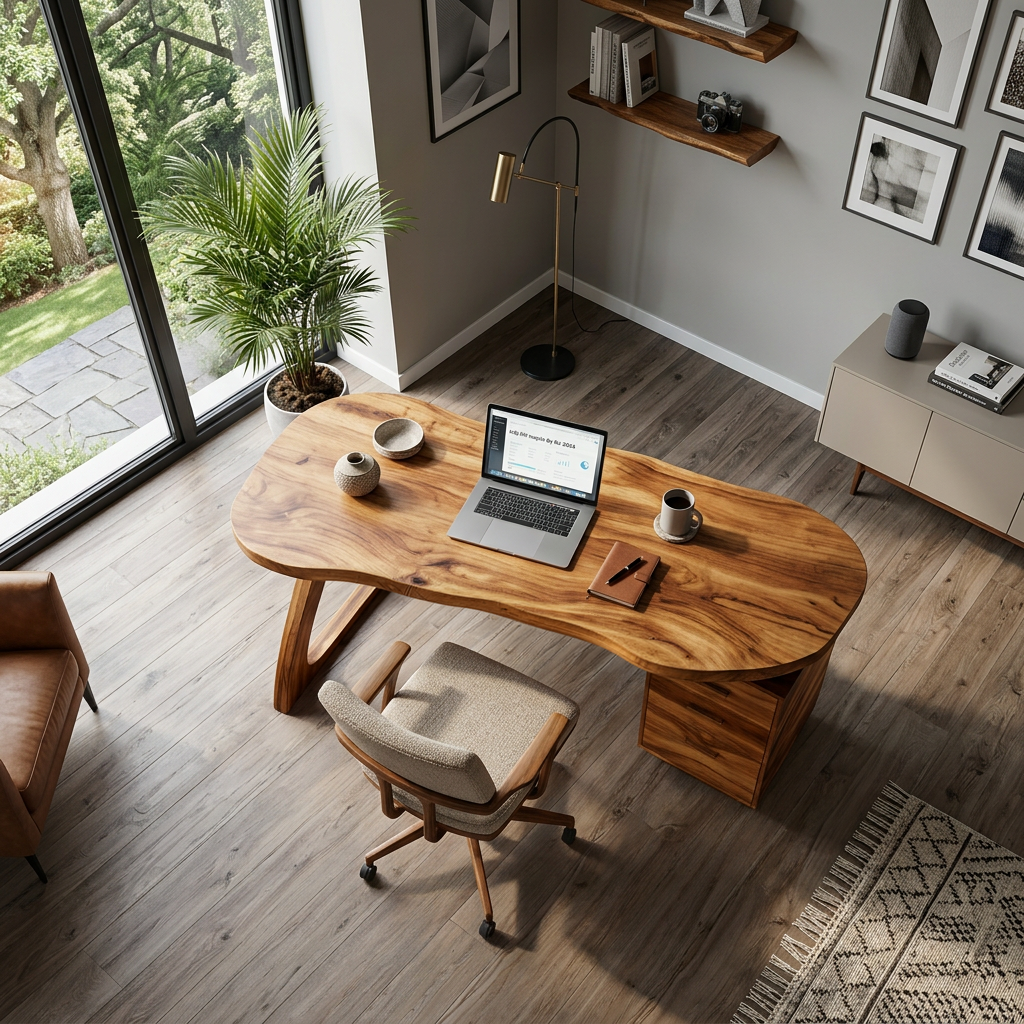 Modern Wooden Desk With Storage Drawers For Home Office RTTHTTDE070