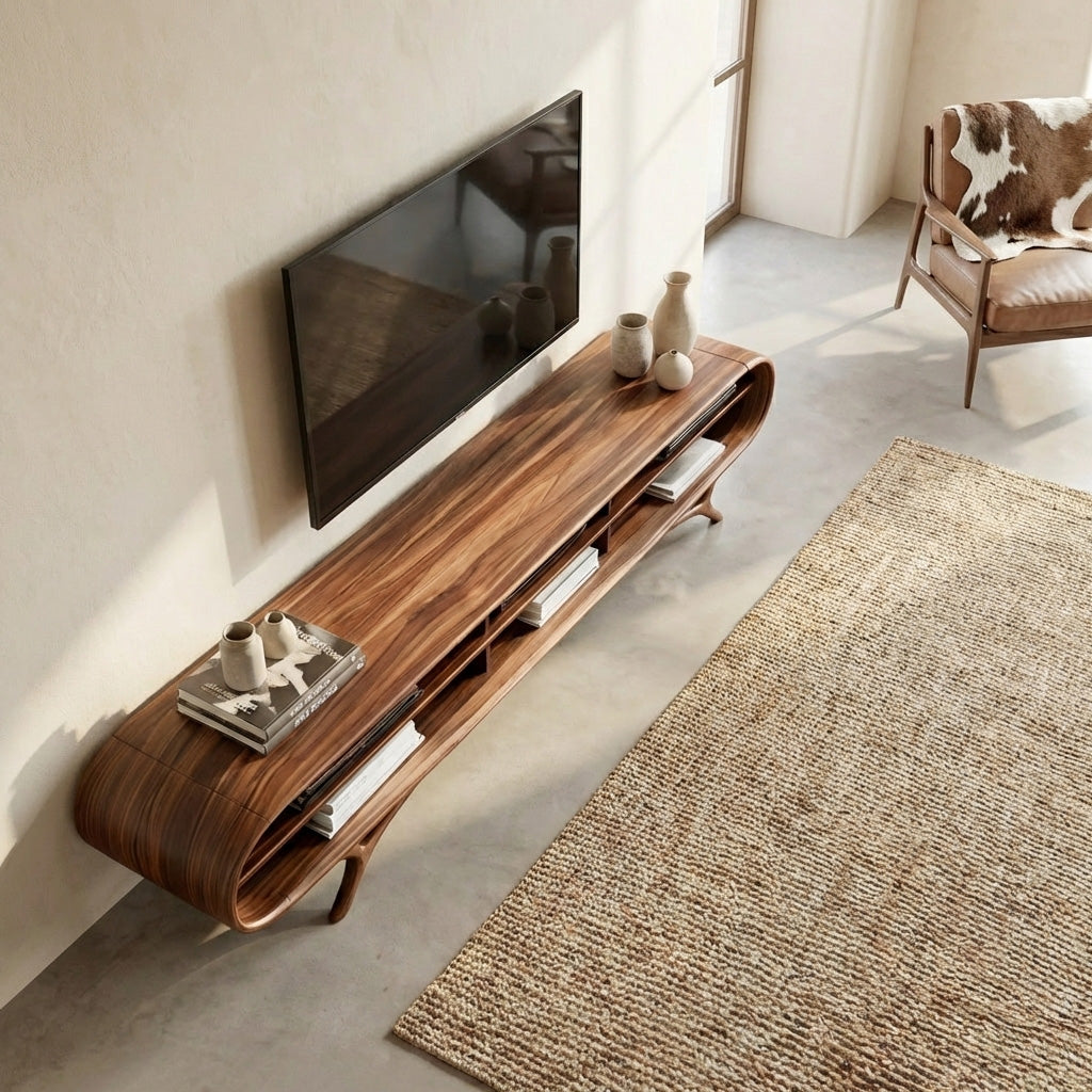 Contemporary Wooden TV Cabinet For Elegant Interior RTTHHNTVC095