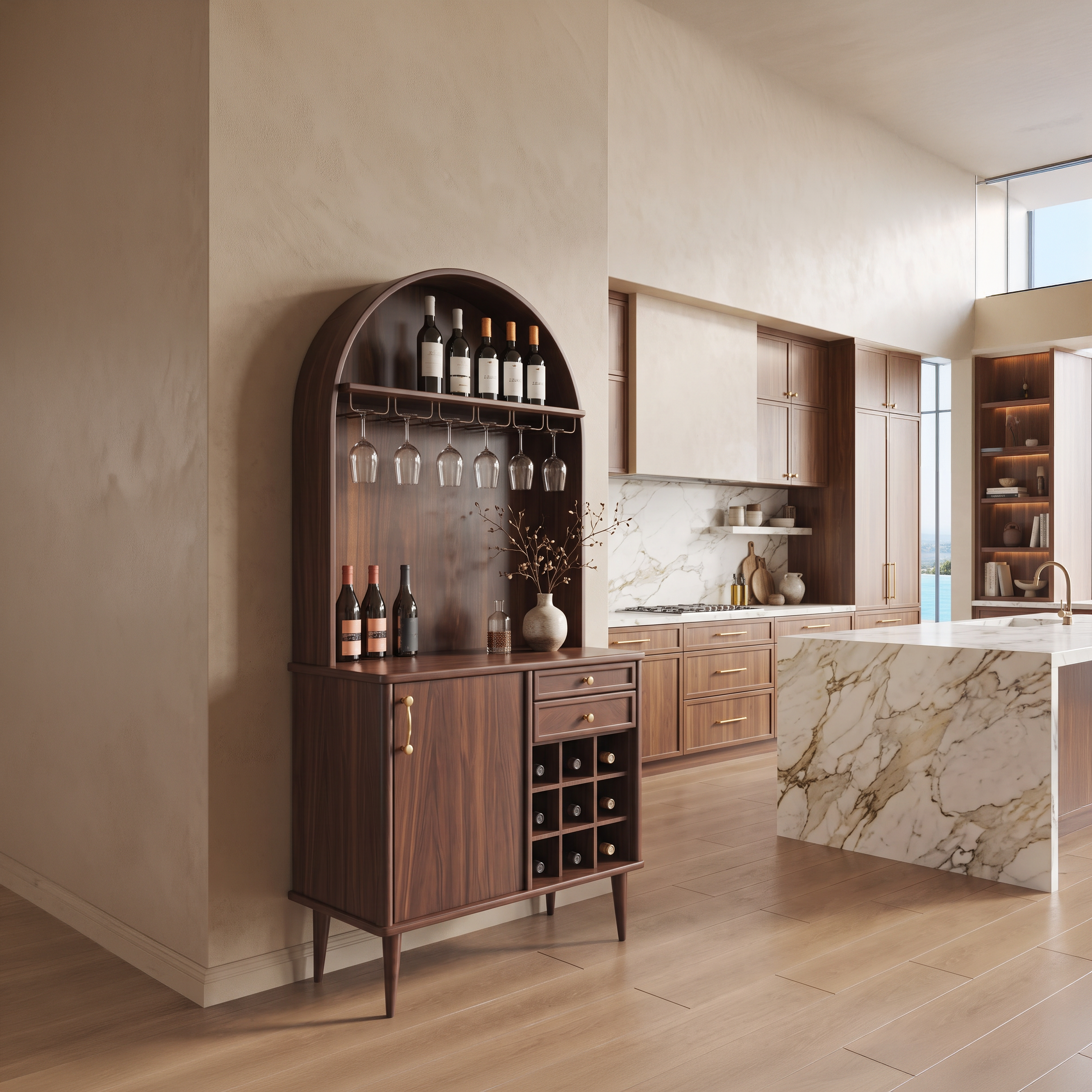 Classic Wine Cabinet With Storage For Dining Room SITHTTBCA008