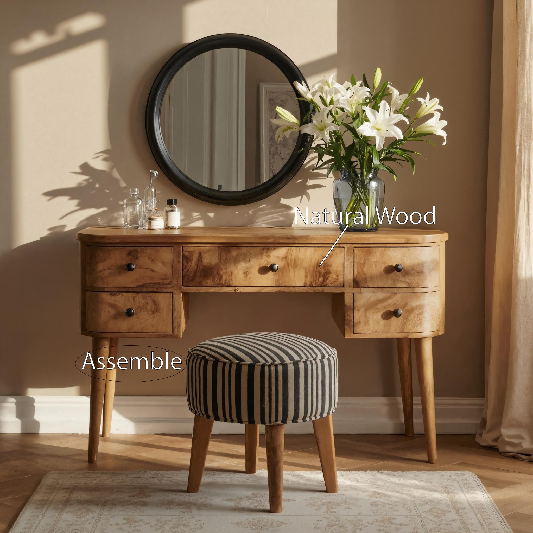Handmade Vanity Table With Drawers For Bedroom SITHHNVAN002
