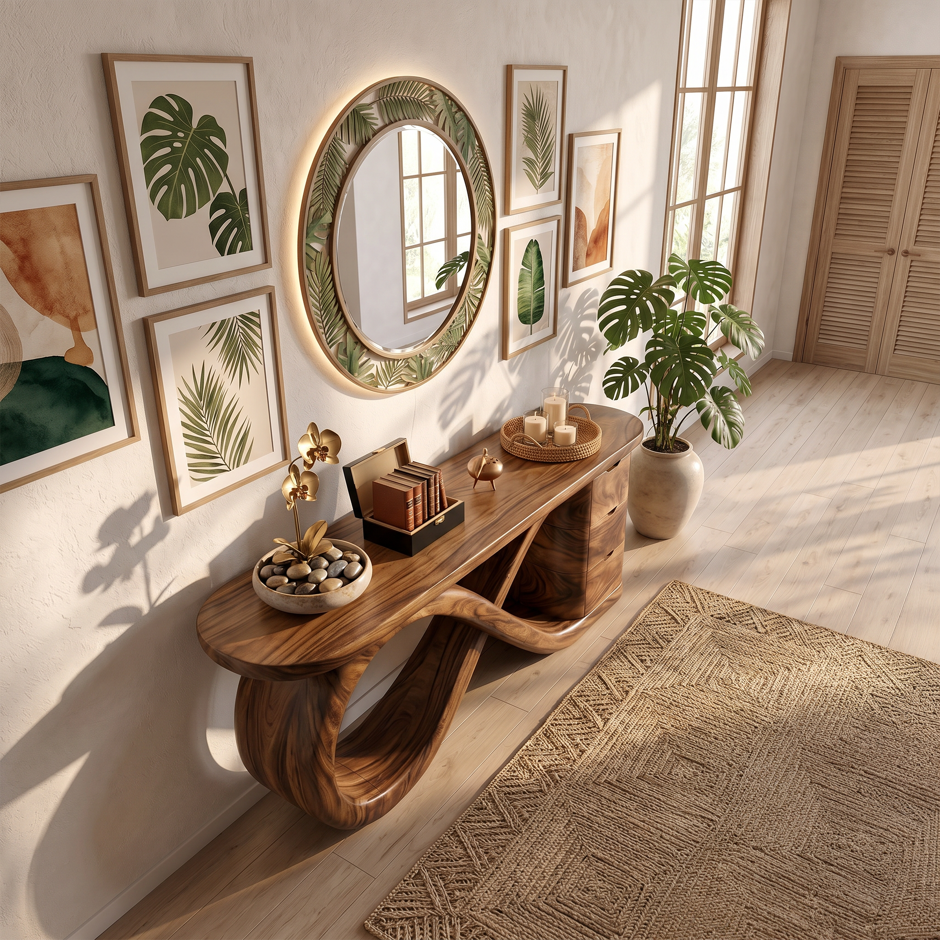 Modern Wave Base Console Table Luxury Bedroom SILDTTRCS112