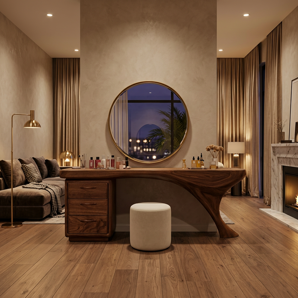 Modern Sculptural Vanity Table For Dressing Area SITHTTMV021