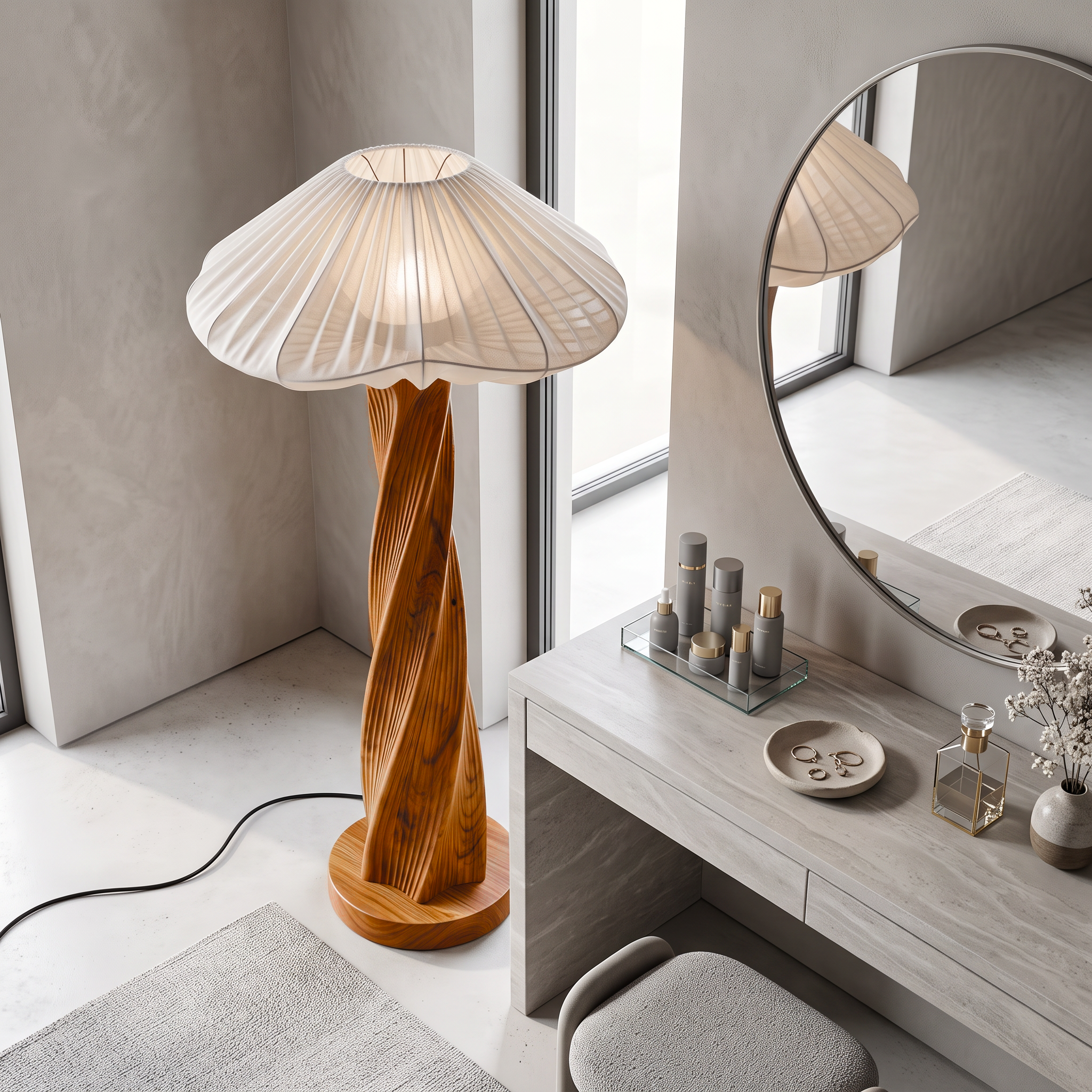 Rustic Mushroom Floor Lamp Twisted Tree Trunk Living Room SINLSAFLP135