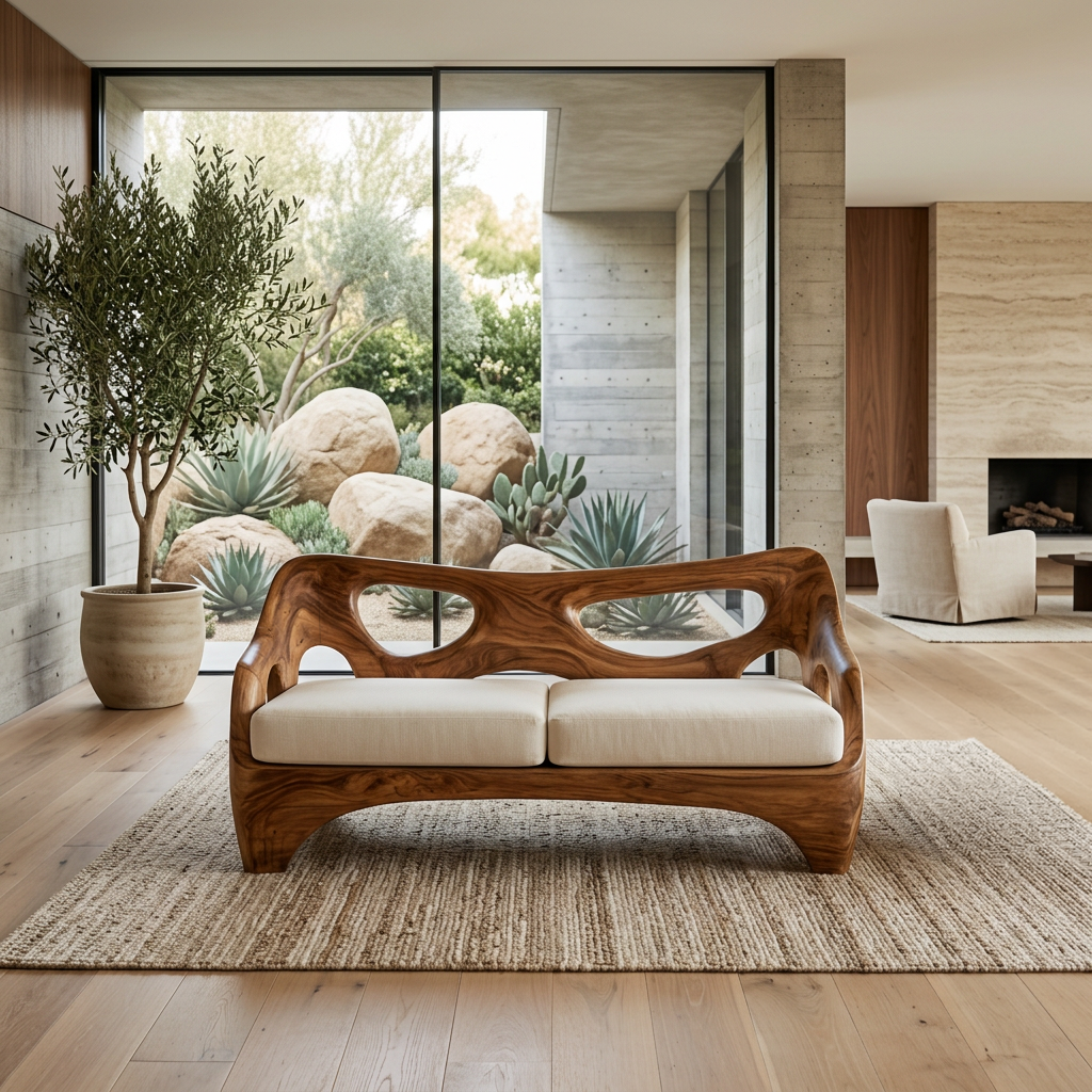 Luxury Wooden Sofa Sculptural Design For Home RTTHTTSF029