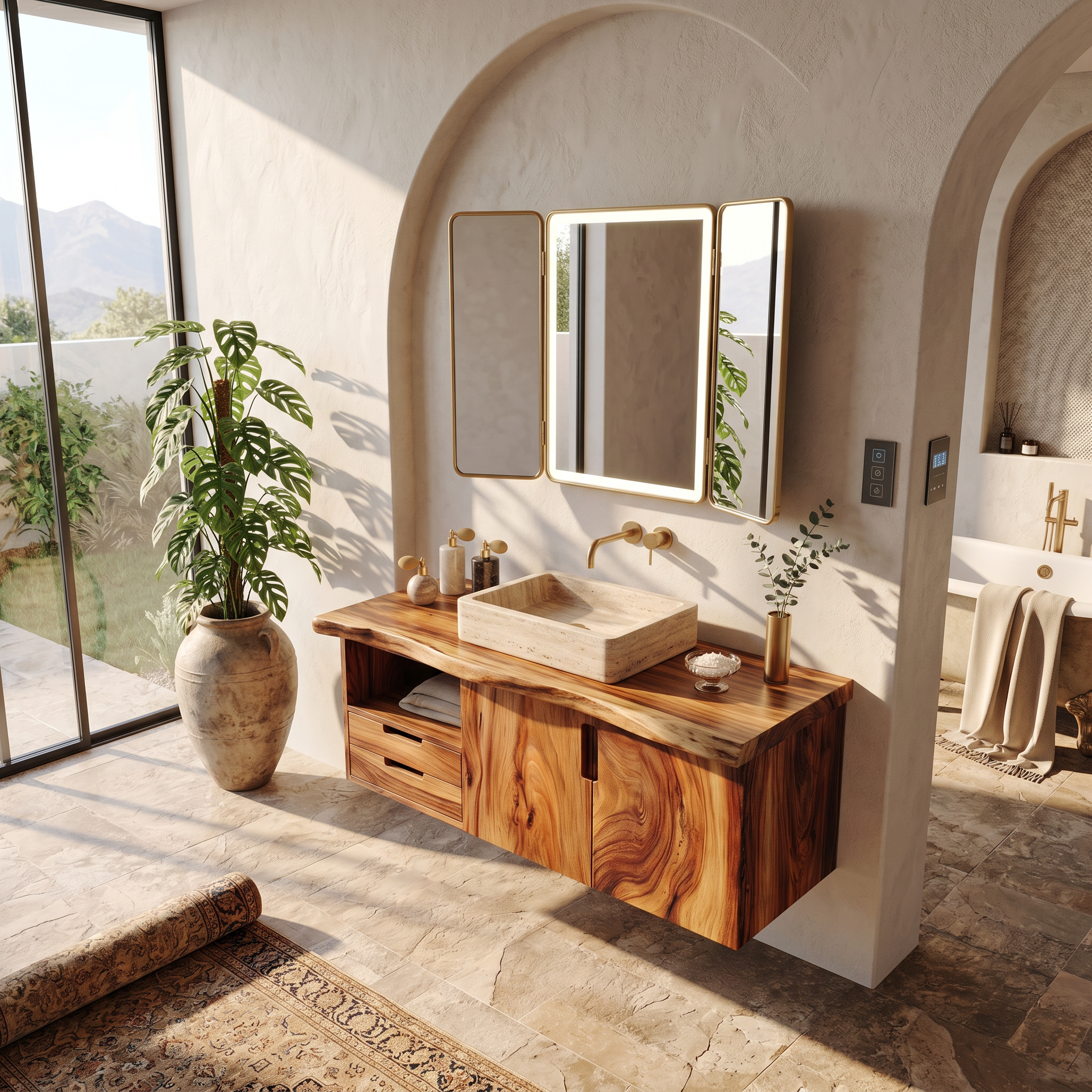 Modern Double Sink Vanity Lake House Bathroom SILDTTRBRV196