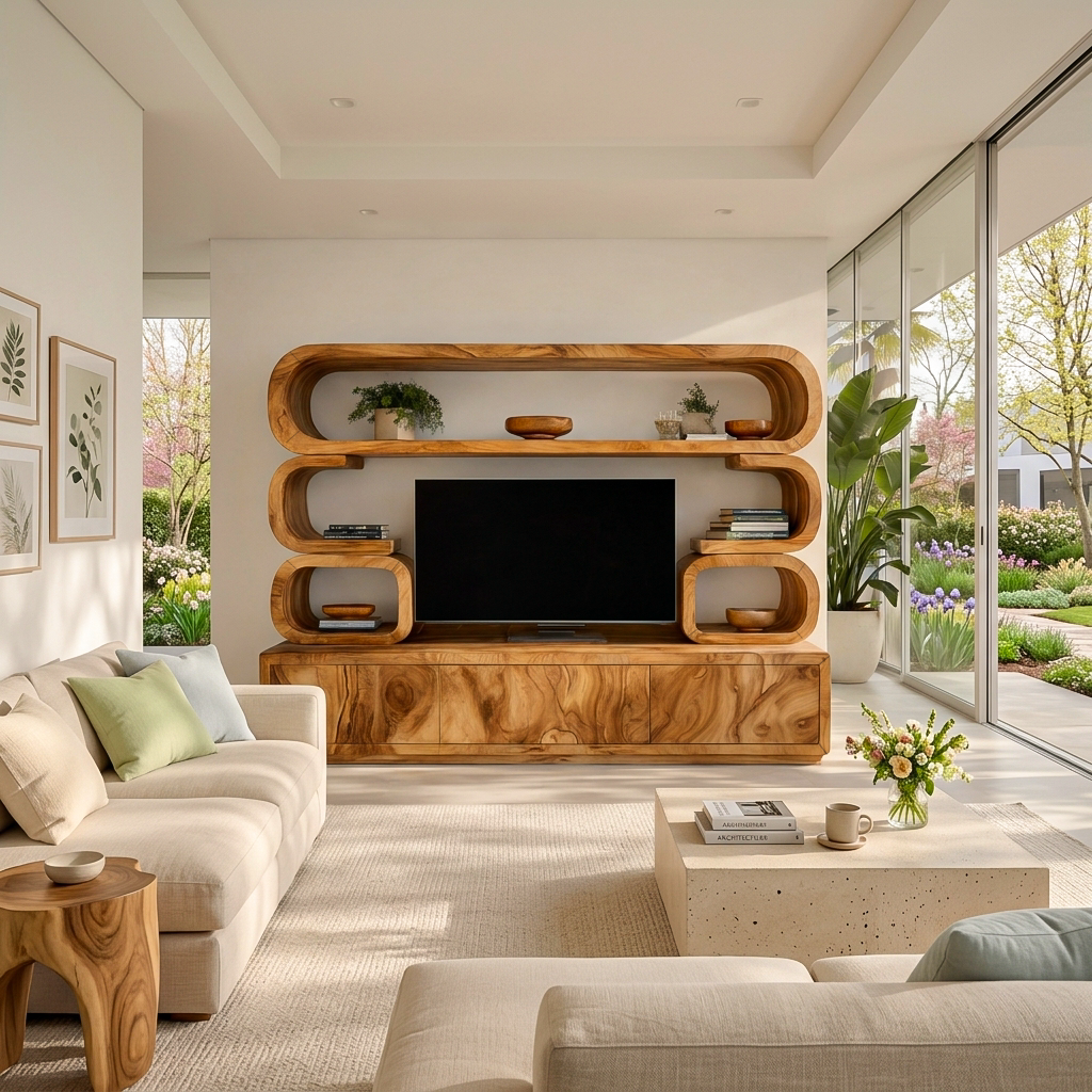 Contemporary Wooden TV Cabinet For Home Living Space RTTHTTTVC080