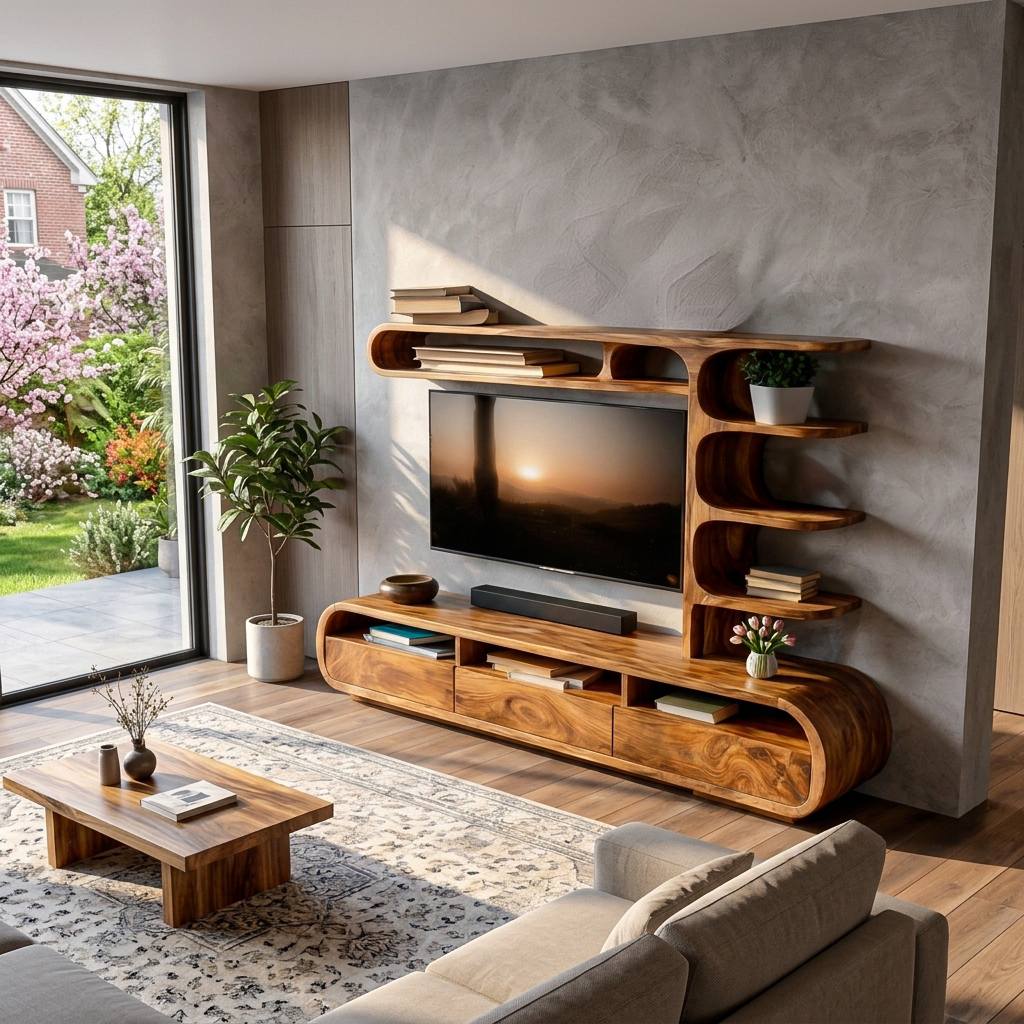 Elegant Wooden TV Console For Living Area RTTHTTTVC081