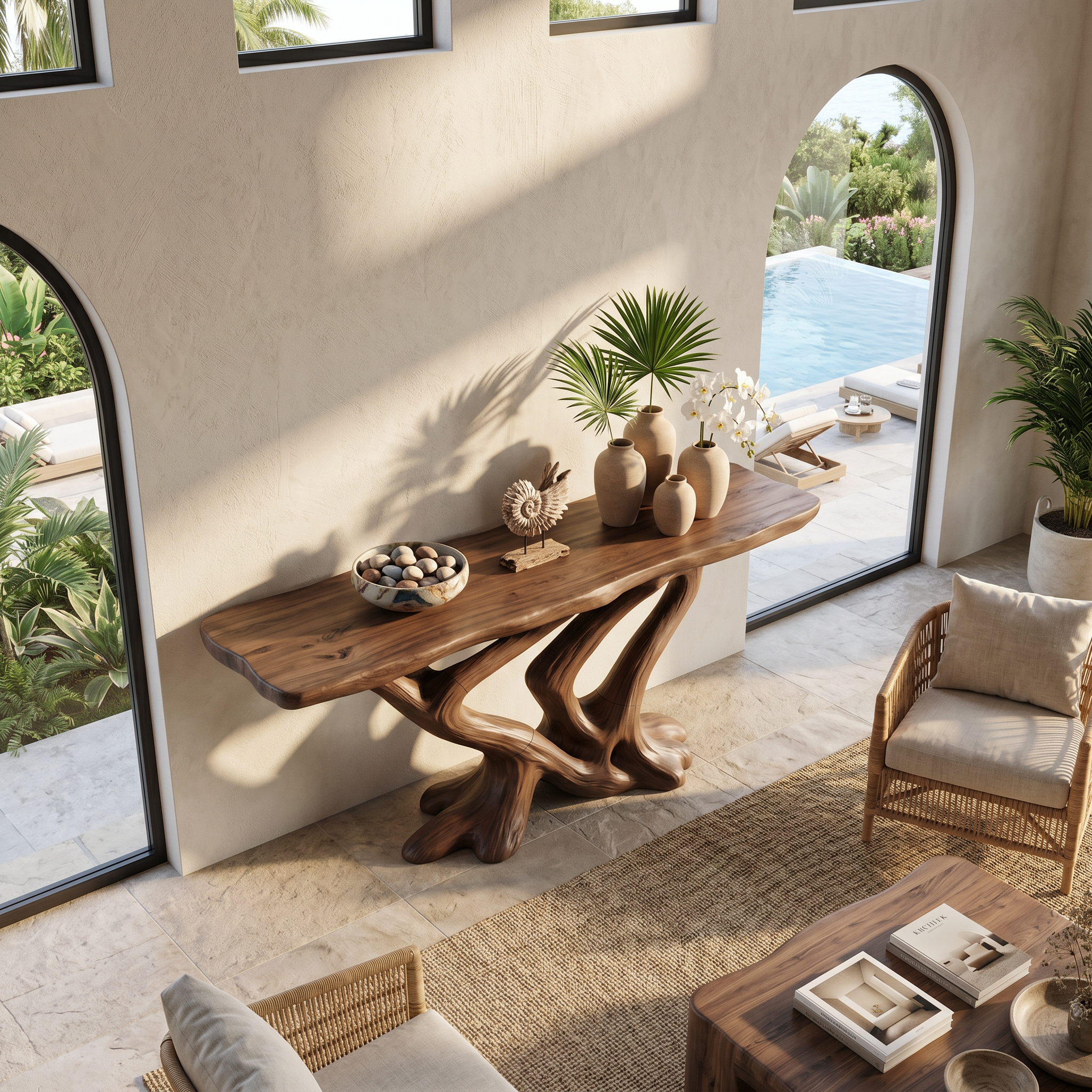 Contemporary Infinity Console Table Modern Entryway SILDTTRCS099