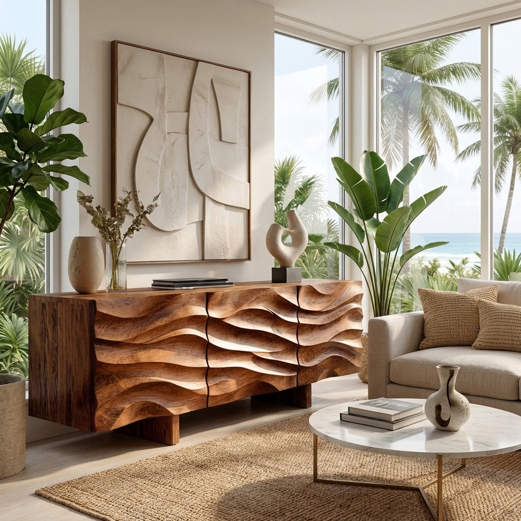 Organic Modern Wood Sideboard For Living Room RTTHHNSD037