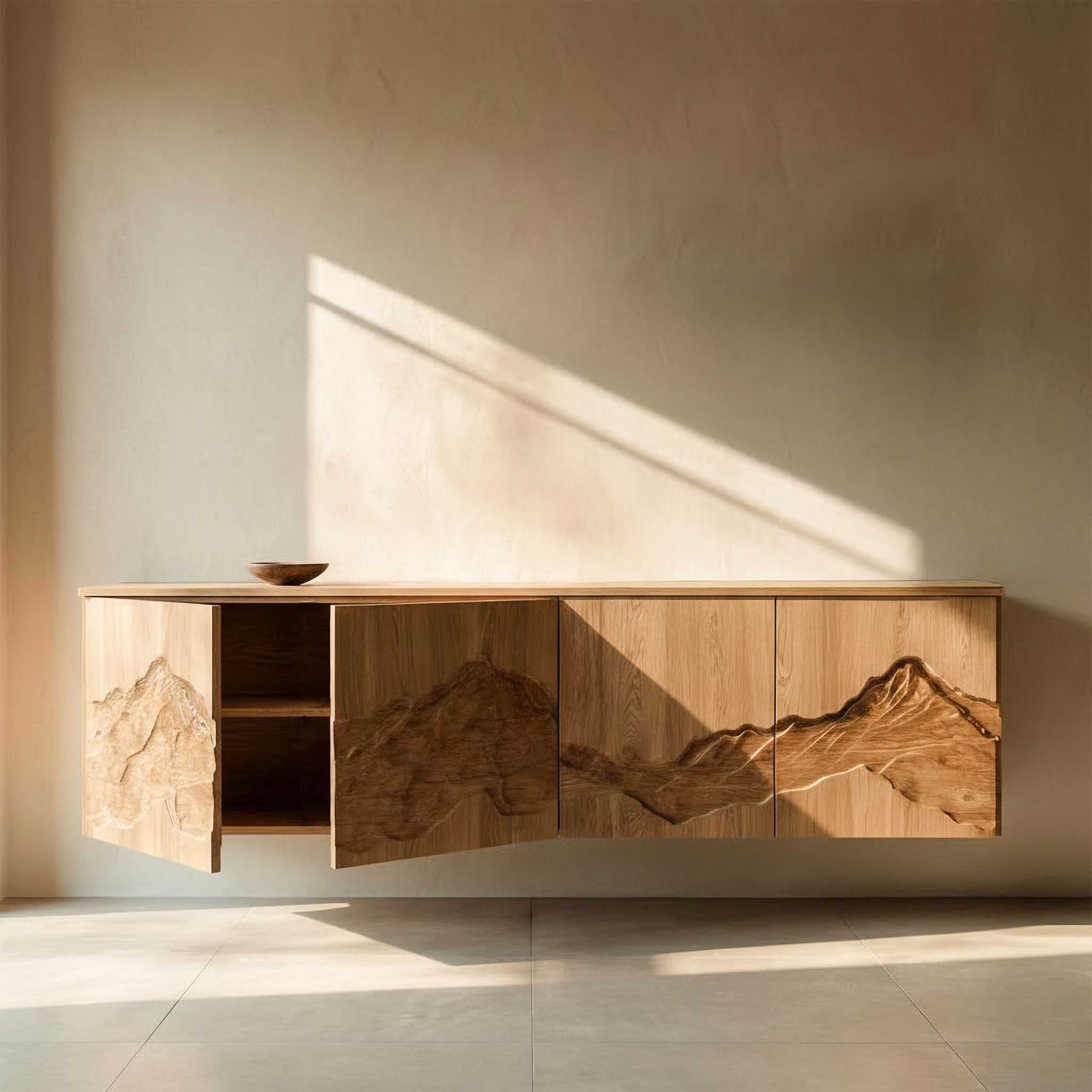 Rustic Mountain Art Console For Living Room And Entryway Space SINLSASC466