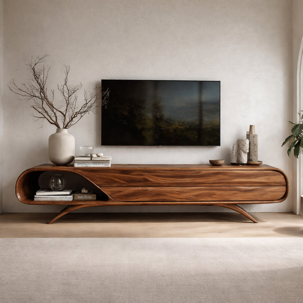 Mid Century Modern Wood TV Console For Living Room RTTHHNTVC083
