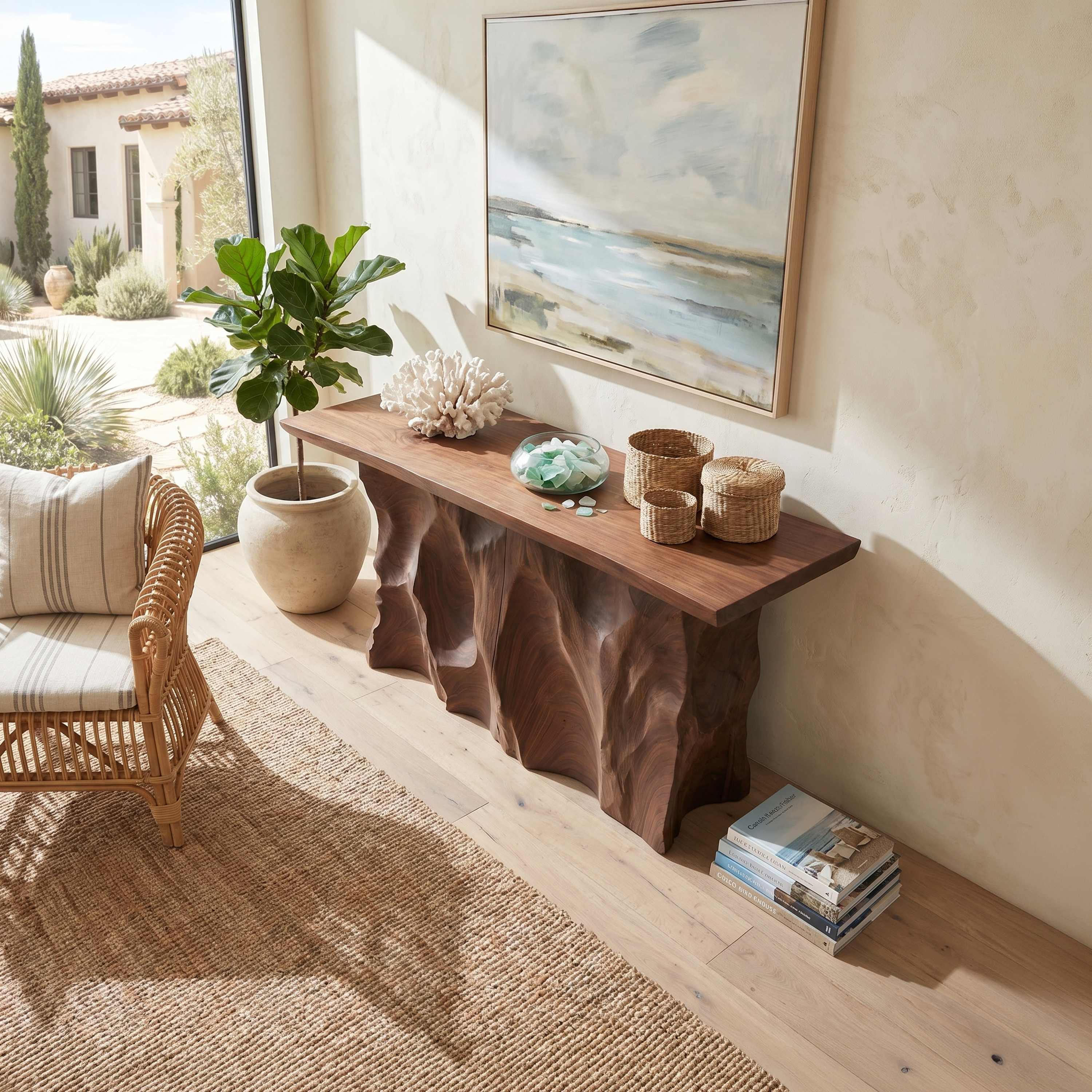 Minimalist Raw Edge Hall Table For Apartment Entryway Space SILDTTNCS121
