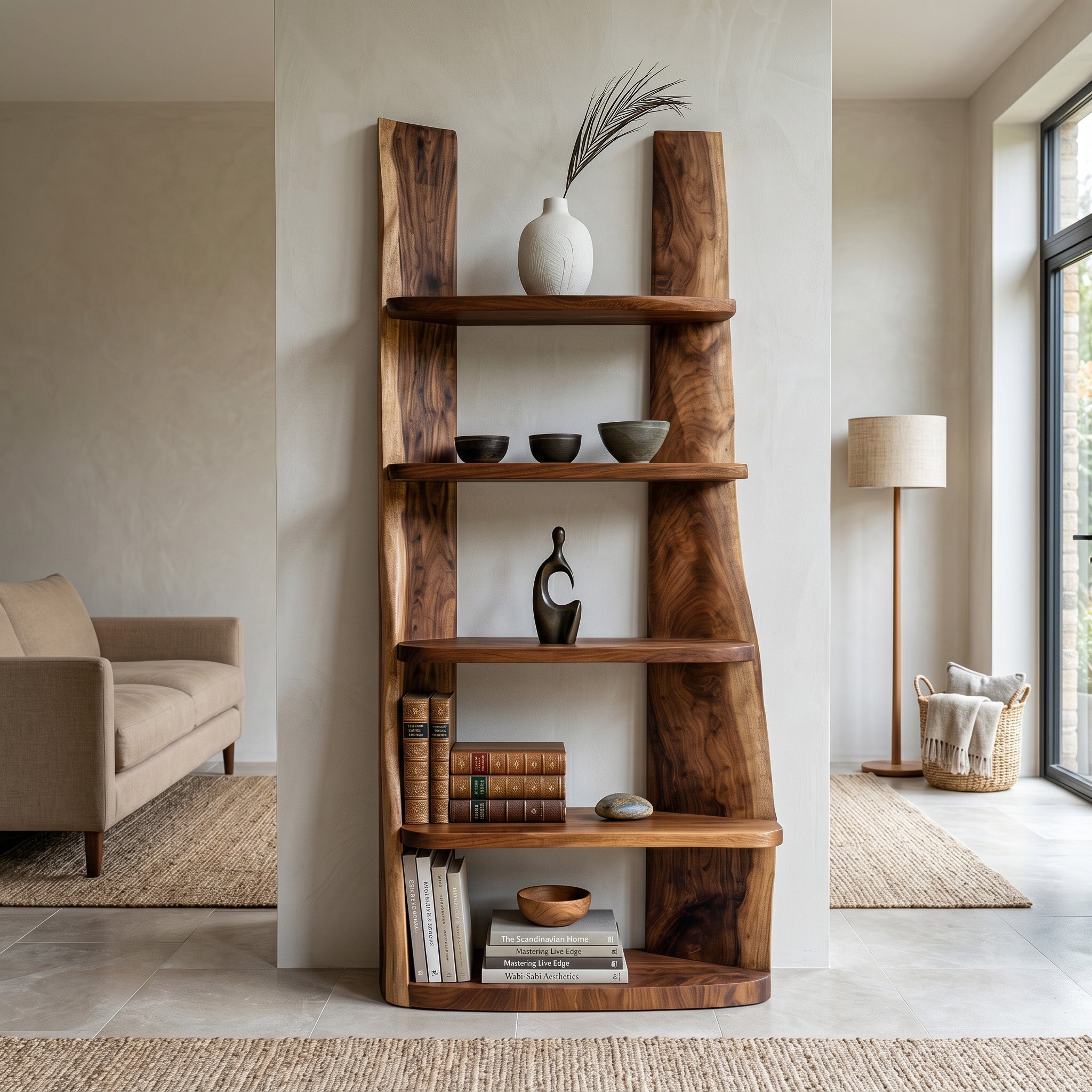 Mid Century Wooden Bookshelf For Apartment Living Room RTTHHNSS027