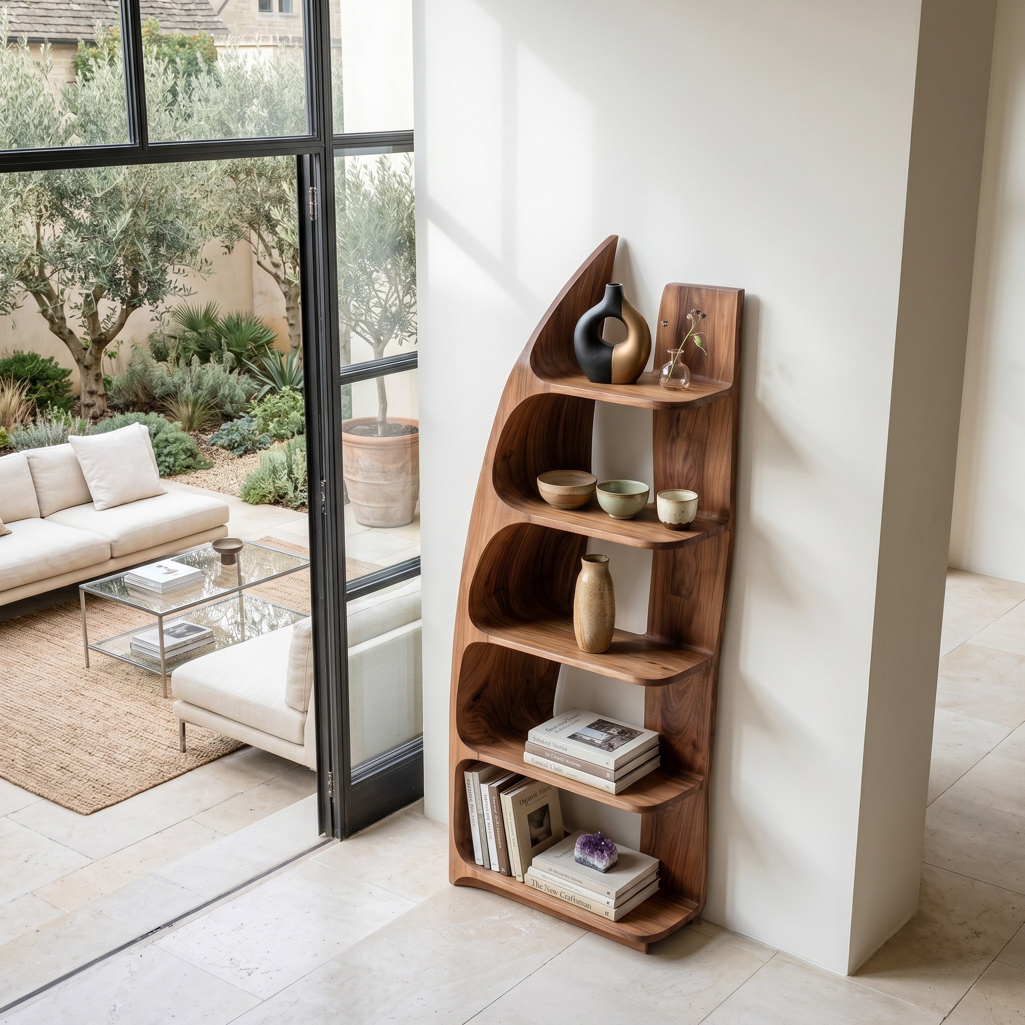 Organic Sculptural Wooden Standing Shelf For Hallway Decor RTTHHNSS028