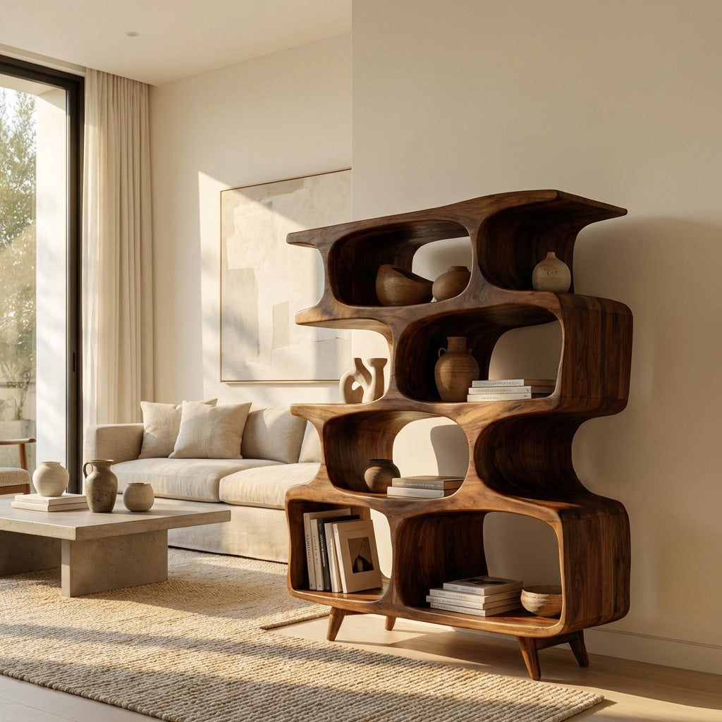 Modern Open Wooden Bookshelf For Beach House RTTHHNBS137