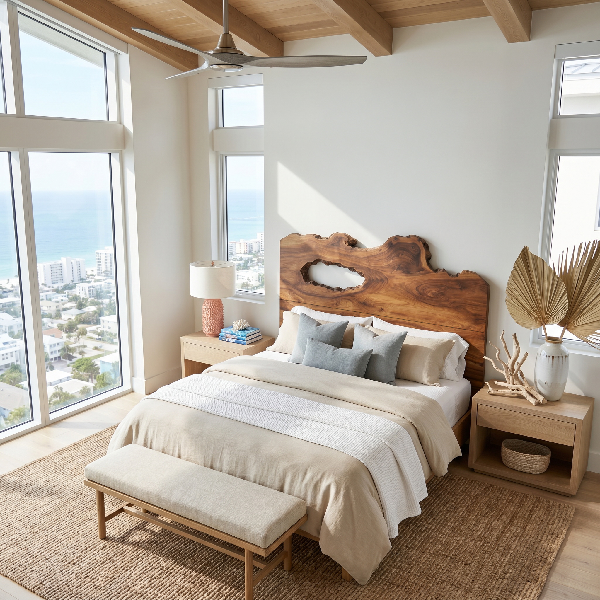 Rustic Natural Knot Headboard Wooden Bed Headboard For Bedroom SINLSAHB060