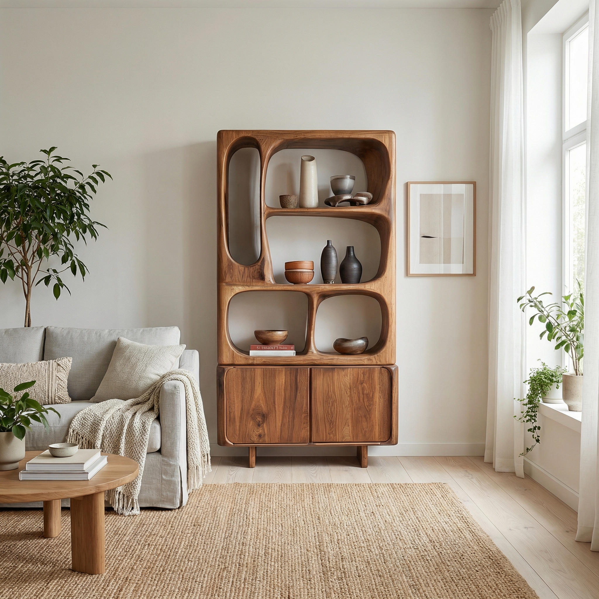 Mid Century Storage Cabinet For Living Room And Dining Room SINLSASC468