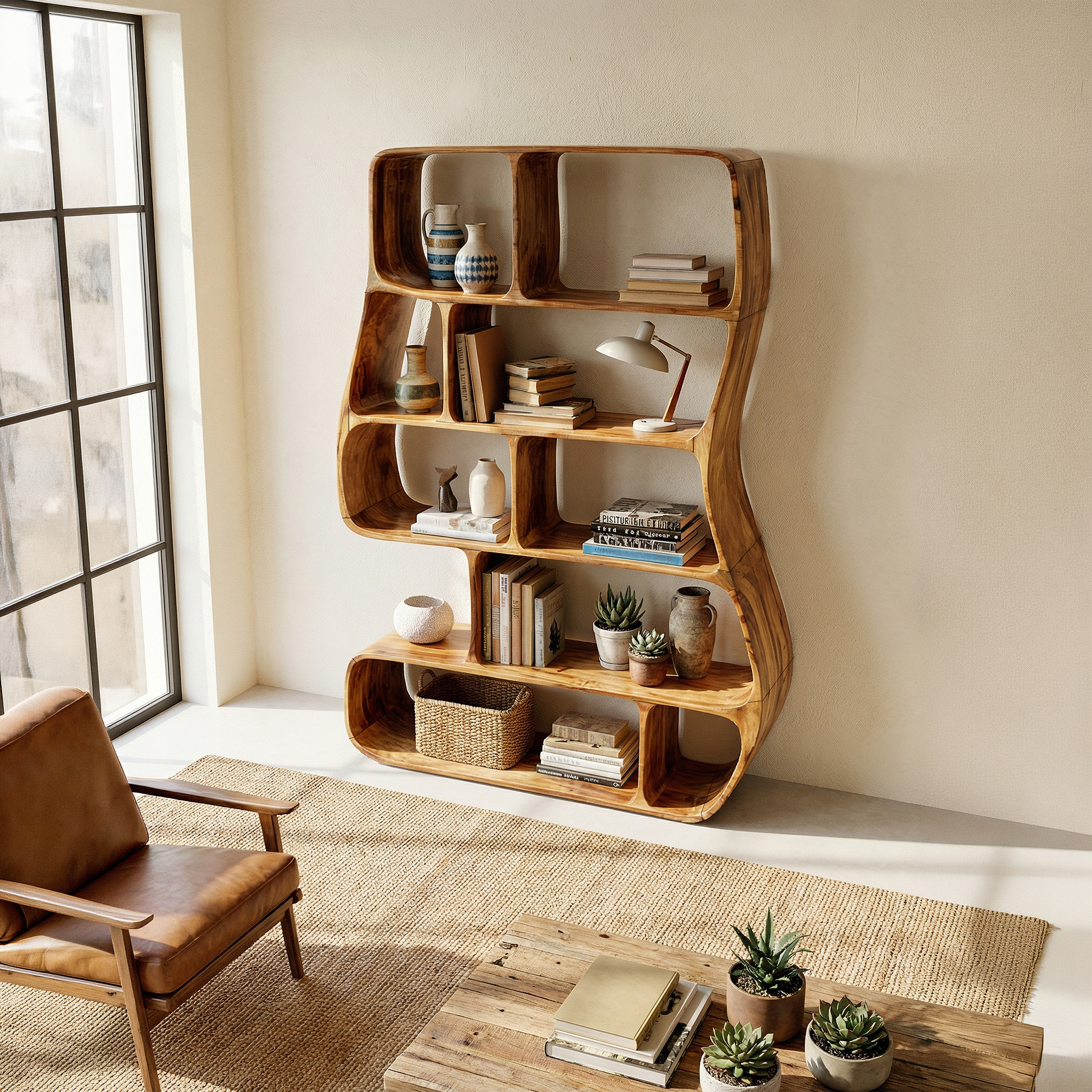 Contemporary Artistic Bookshelf Bedroom Corner Display SILDTTRBS012