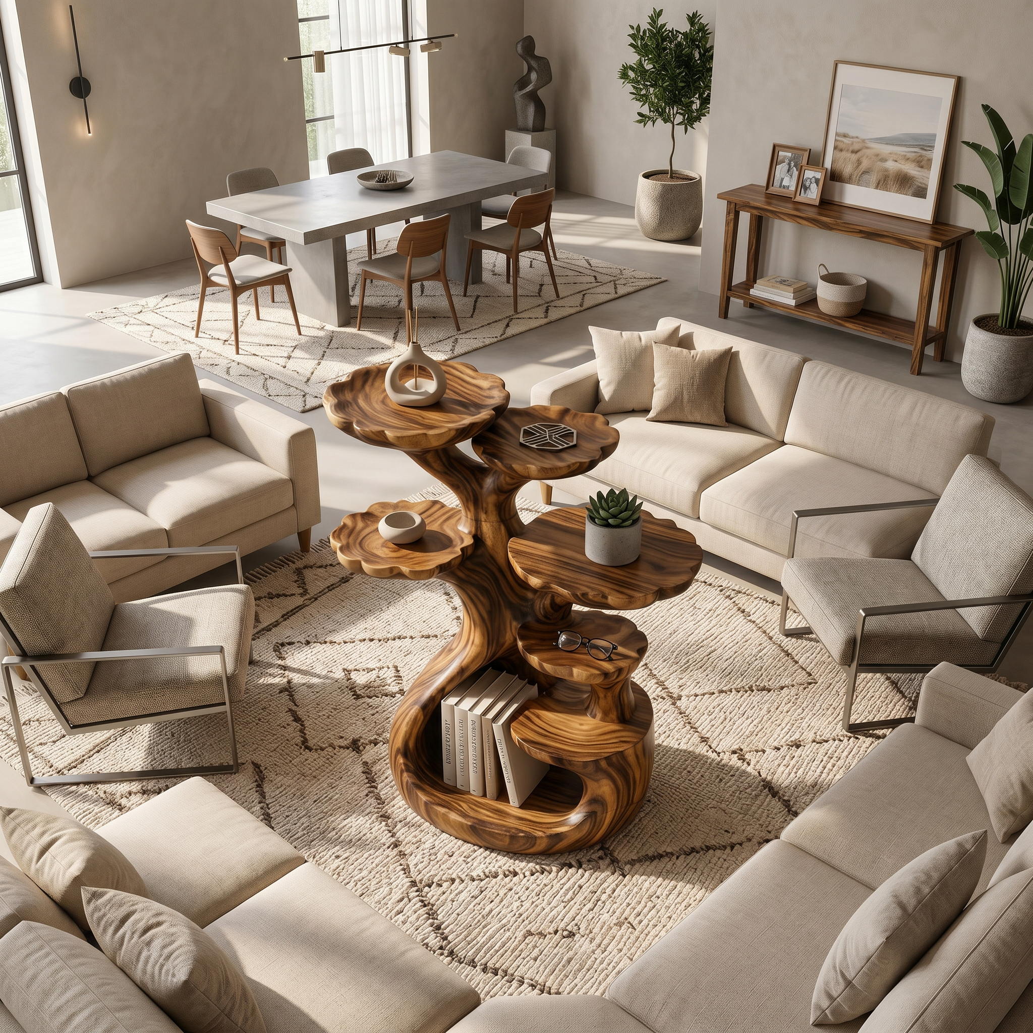 Contemporary Multi Tier Side Table Modern Home SILDTTRSTA022