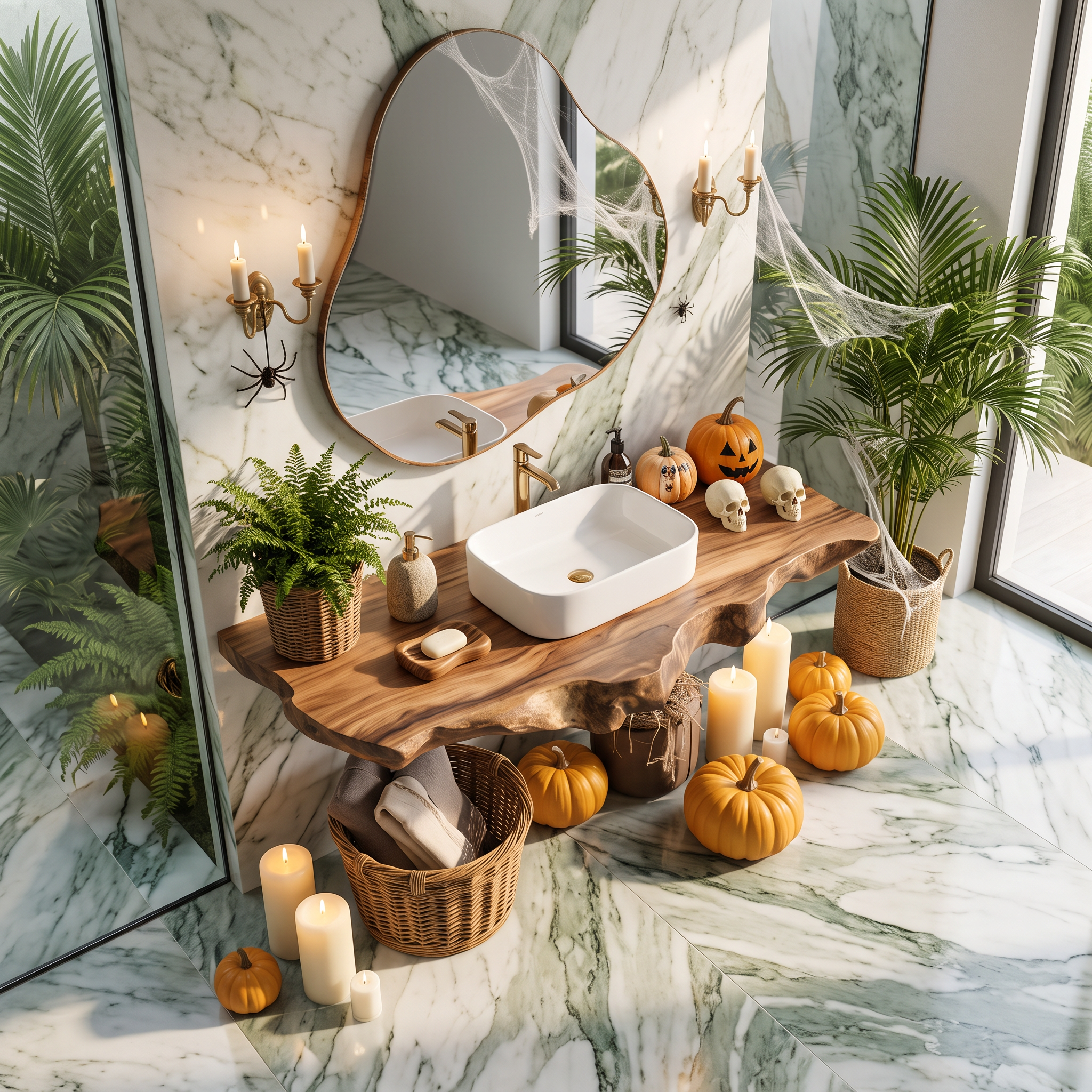 Modern Wooden Live Edge Bathroom Shelf For Furniture Decor Halloween Ideas SILDTTRHBS004