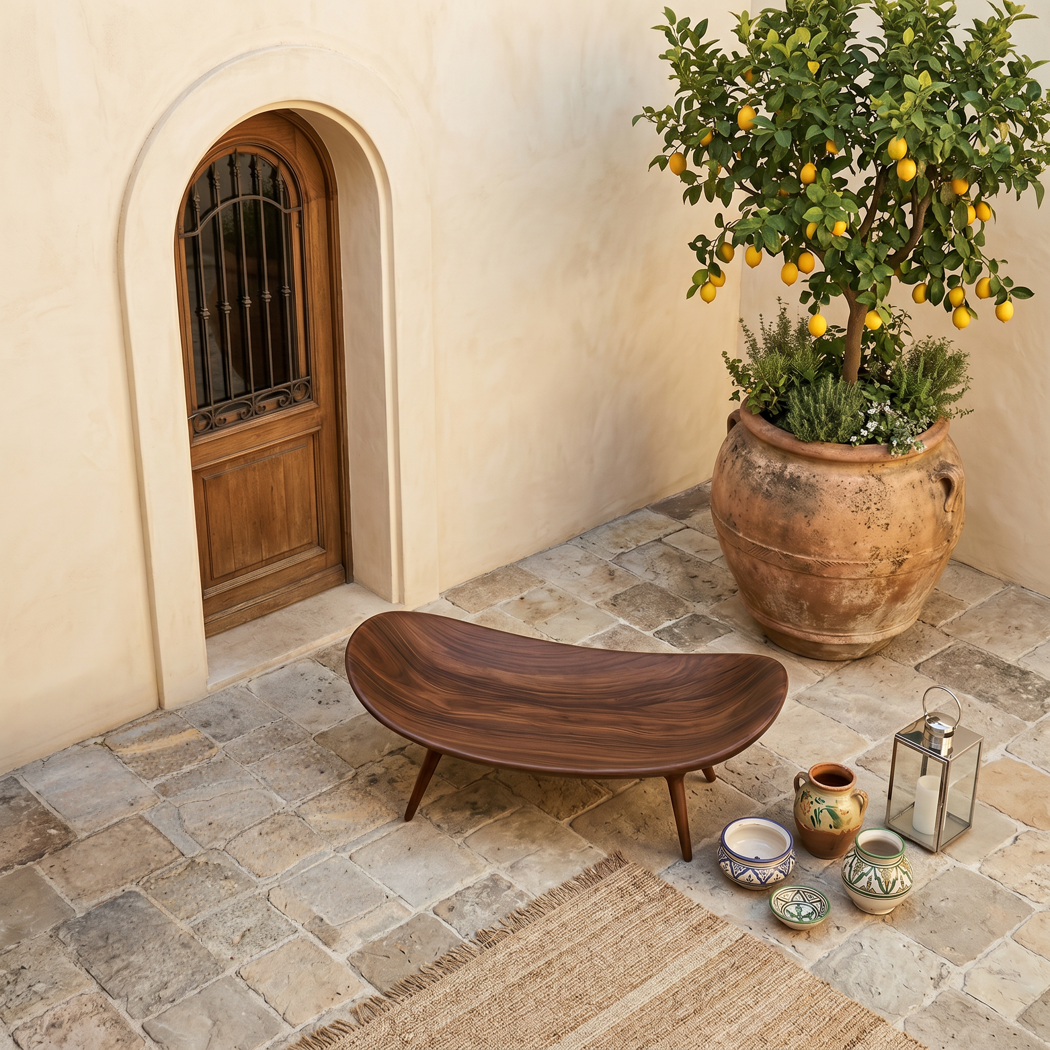 Sculptural Outdoor Bench For Garden Or Relaxed Spaces RTTHTTGDB004