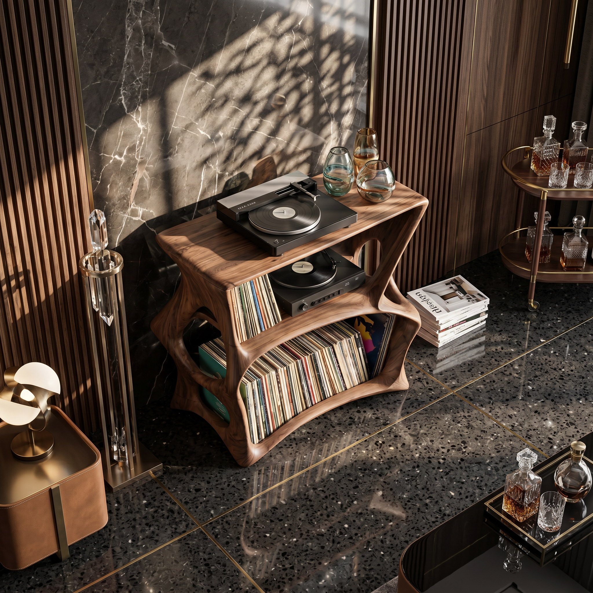 Farmhouse Record Stand Cozy Living Room Furniture SILDTTNRPT001