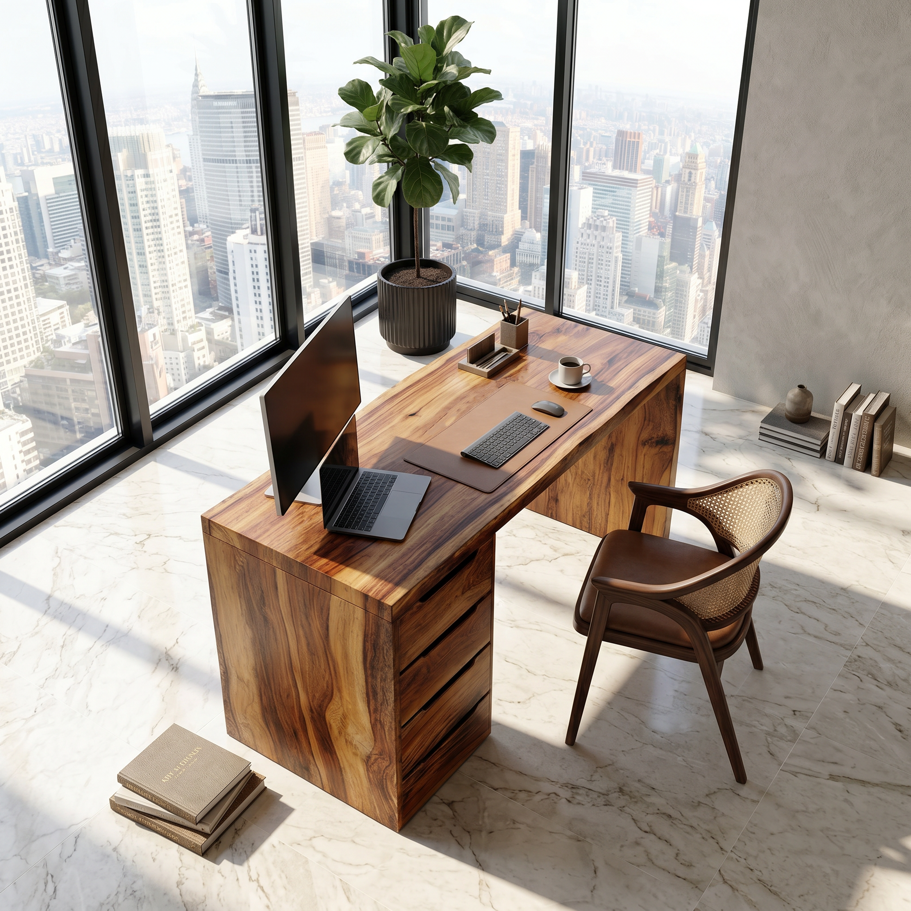 Minimalist Work Desk With Metal X Legs For Studio Room SILDTTRDE015