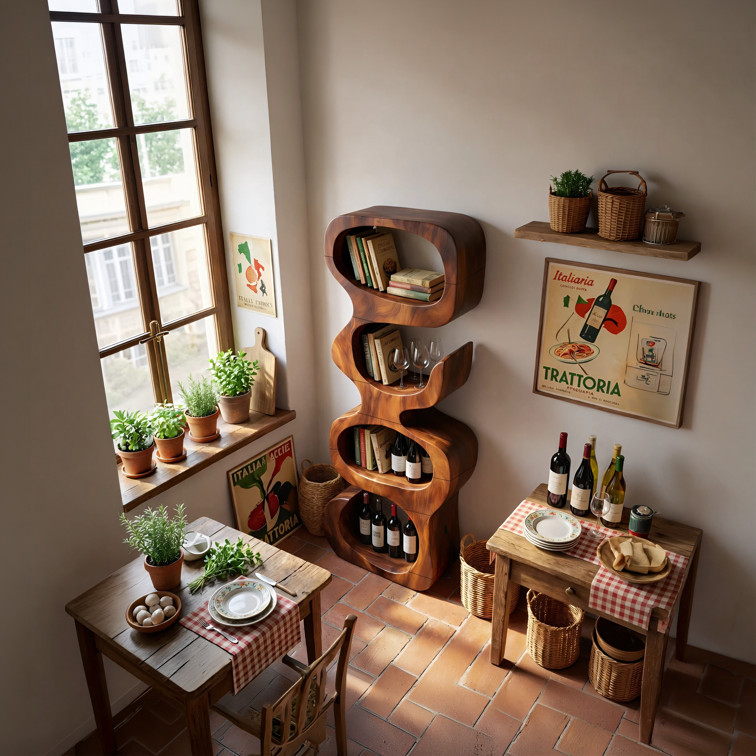 Farmhouse Decorative Bookcase Display Organizer For Living Room SILDTTNBS018