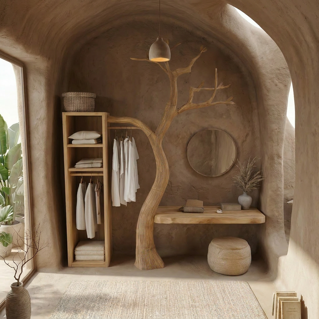 Natural Wardrobe Tree Coat Rack Bedroom And Walk In Closet SINLSATCR109